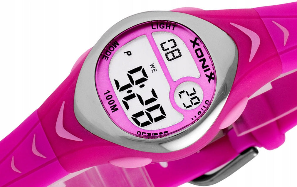 Pink Sports Watch For Girls Electronic Multifunctional Backlight