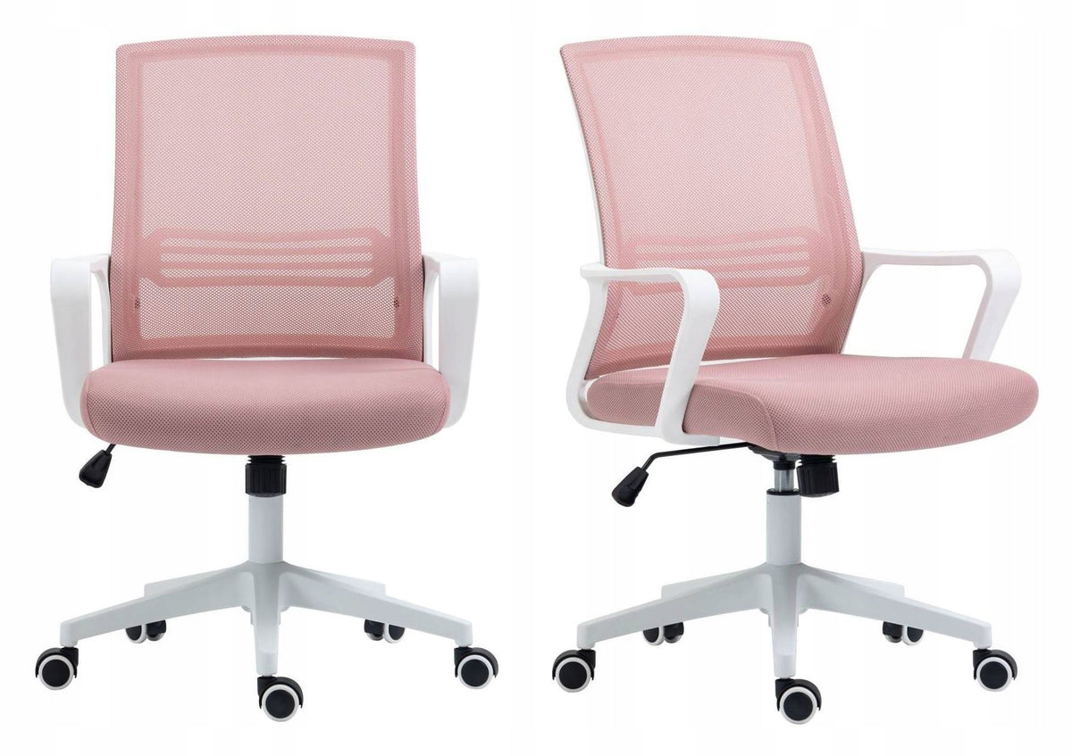 Pink Swivel Chair LUND Children's Desk Mesh Ergonomic up to 100kg