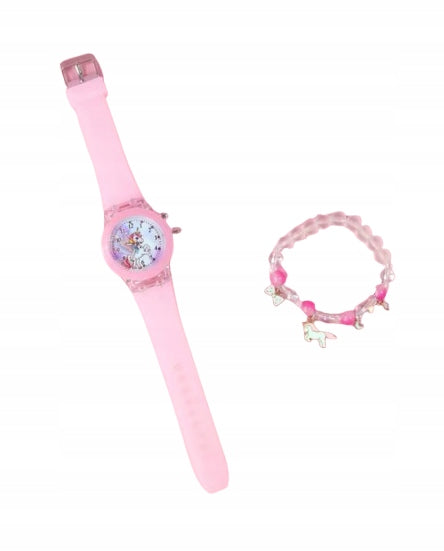 Pink beautiful watch with unicorn bracelet gift for girl Packaging status original