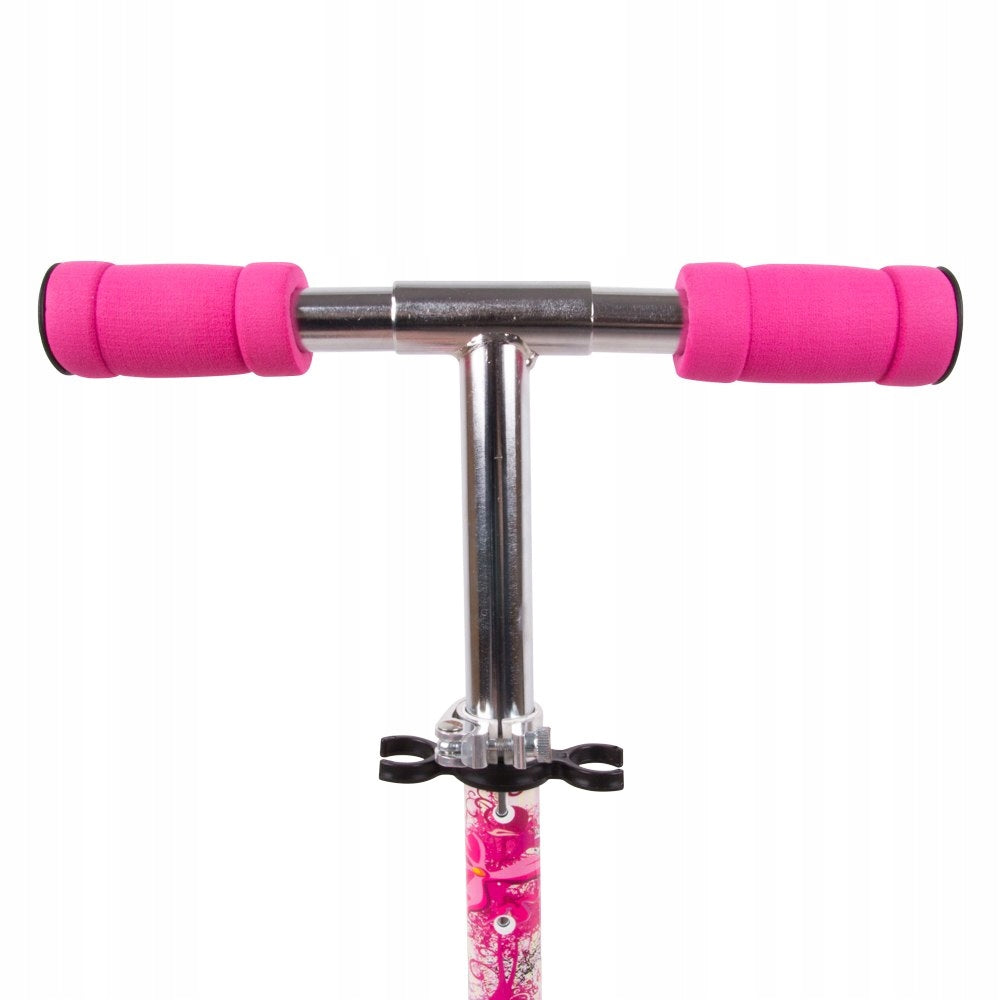 Pink scooter for children WORKER Pinki with glowing LED wheels Color white pink