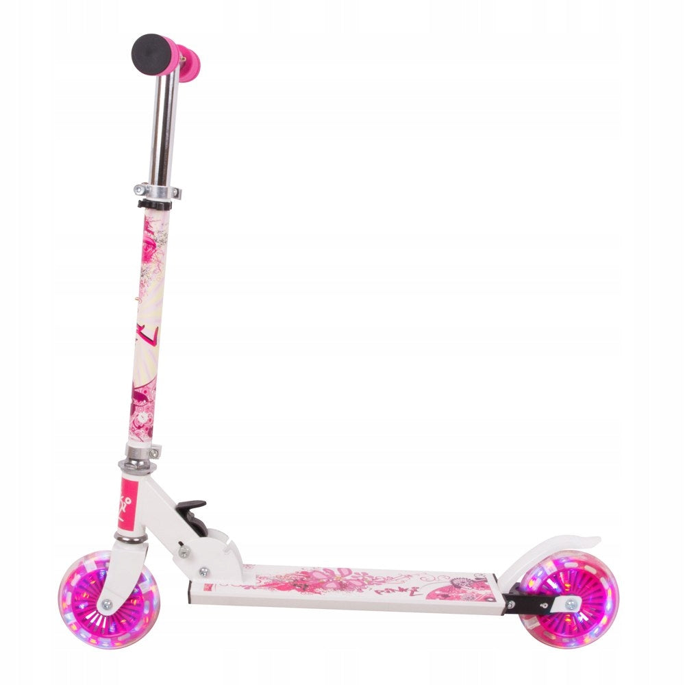 Pink scooter for children WORKER Pinki with glowing LED wheels Packaging status original