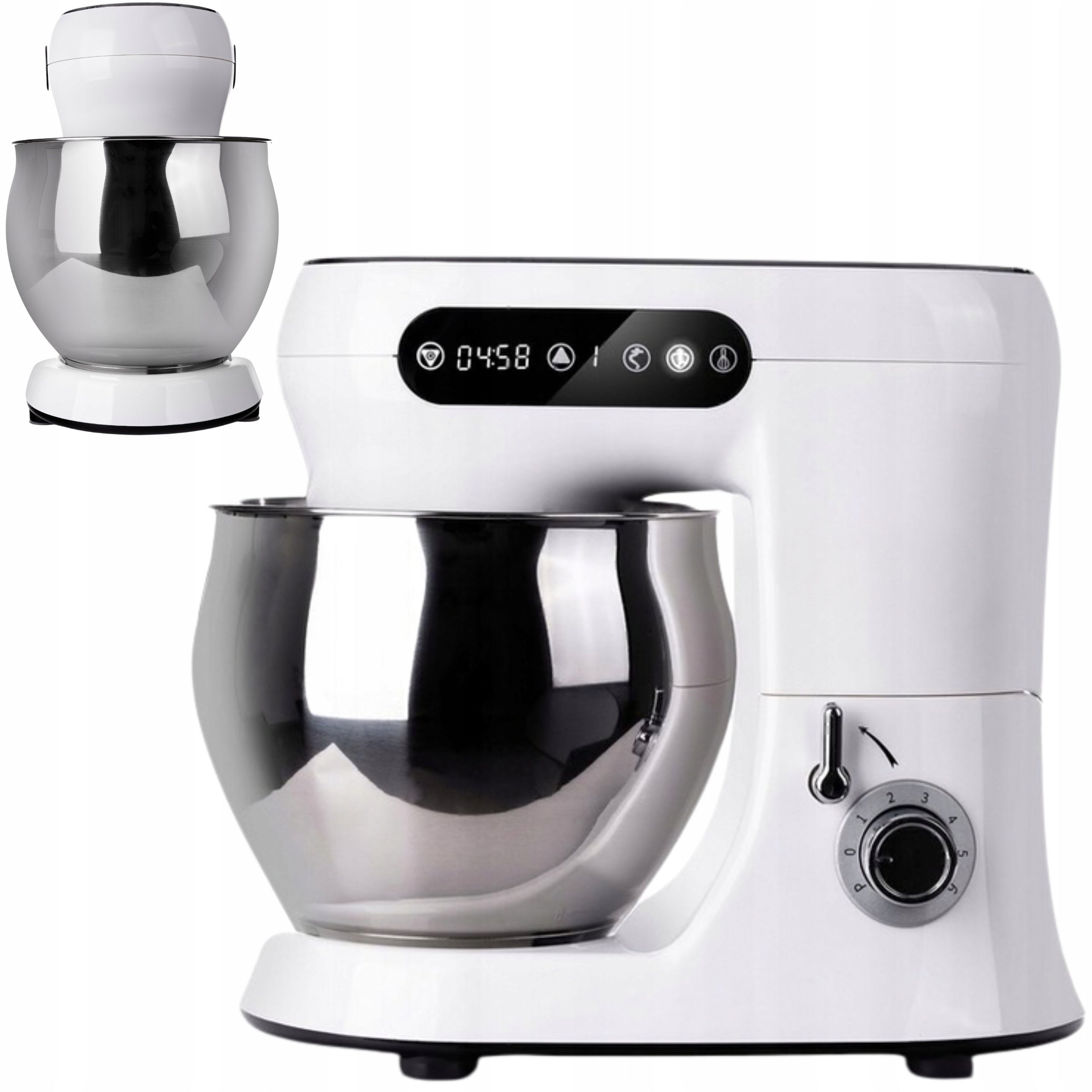 Planetary Food Processor 1300W 5L 6 Speeds Pulse Mode Steel Bowl