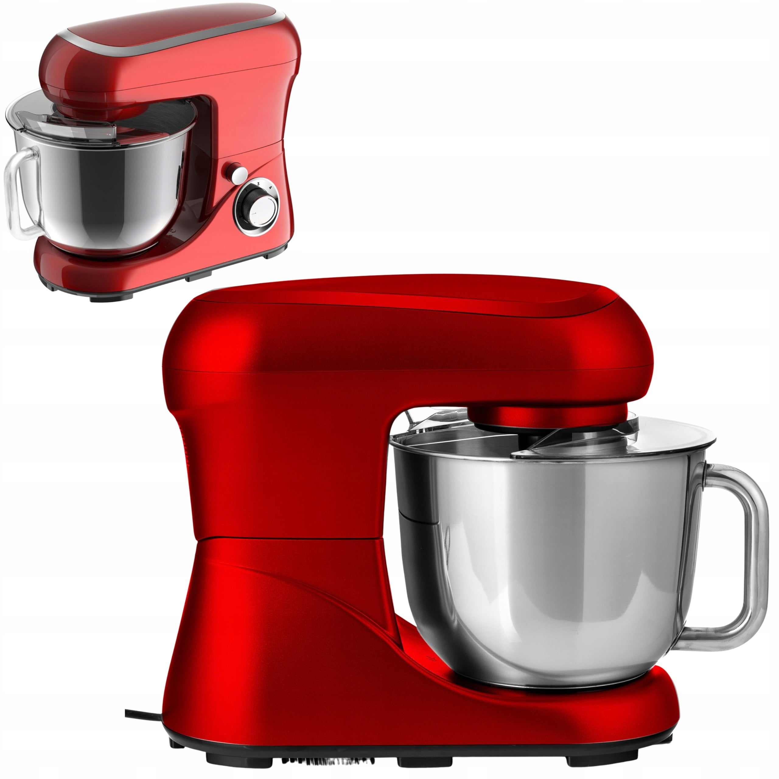 Planetary Food Processor 5L 1300W 6 Speeds Red With Steel Bowl