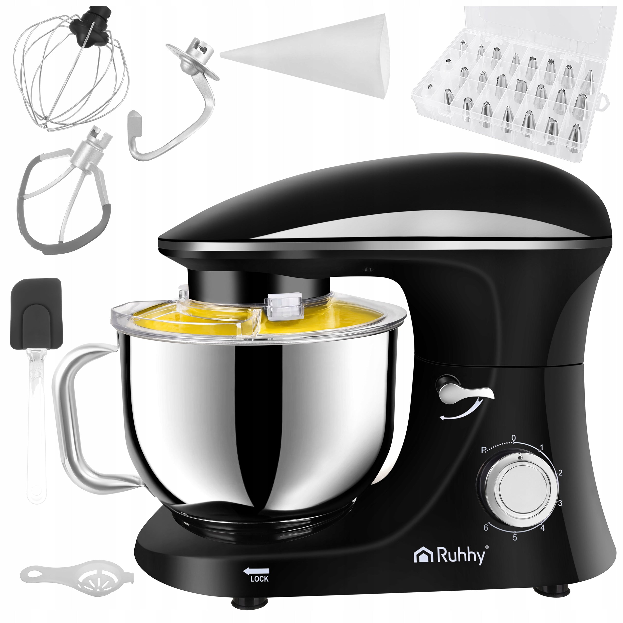Planetary Food Processor Multifunctional Mixer with Large Bowl 6,2L 9in1 Powerful