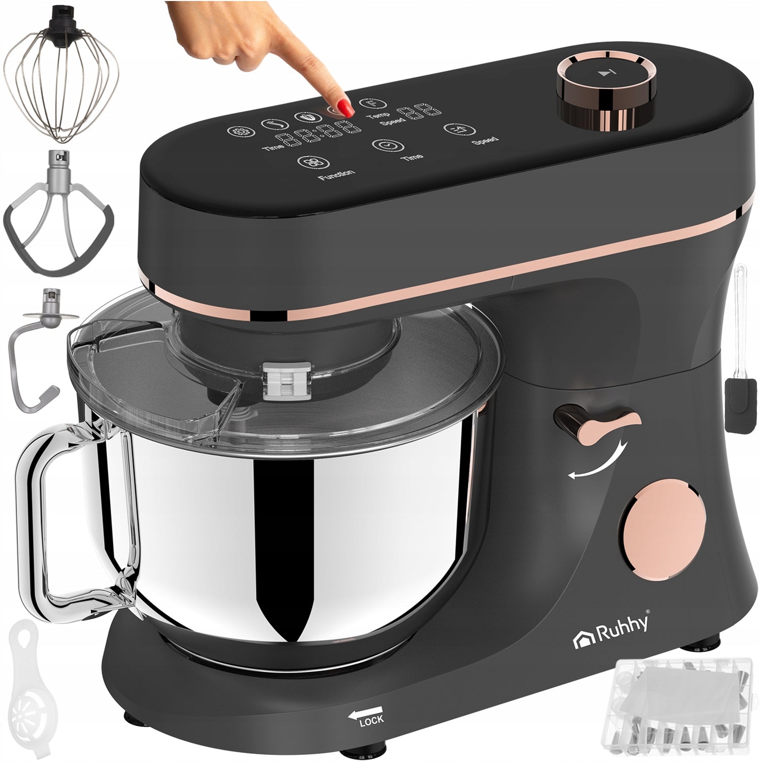 Planetary Kitchen Robot with Heated Bowl 5,7L Ruhhy Large Multifunctional