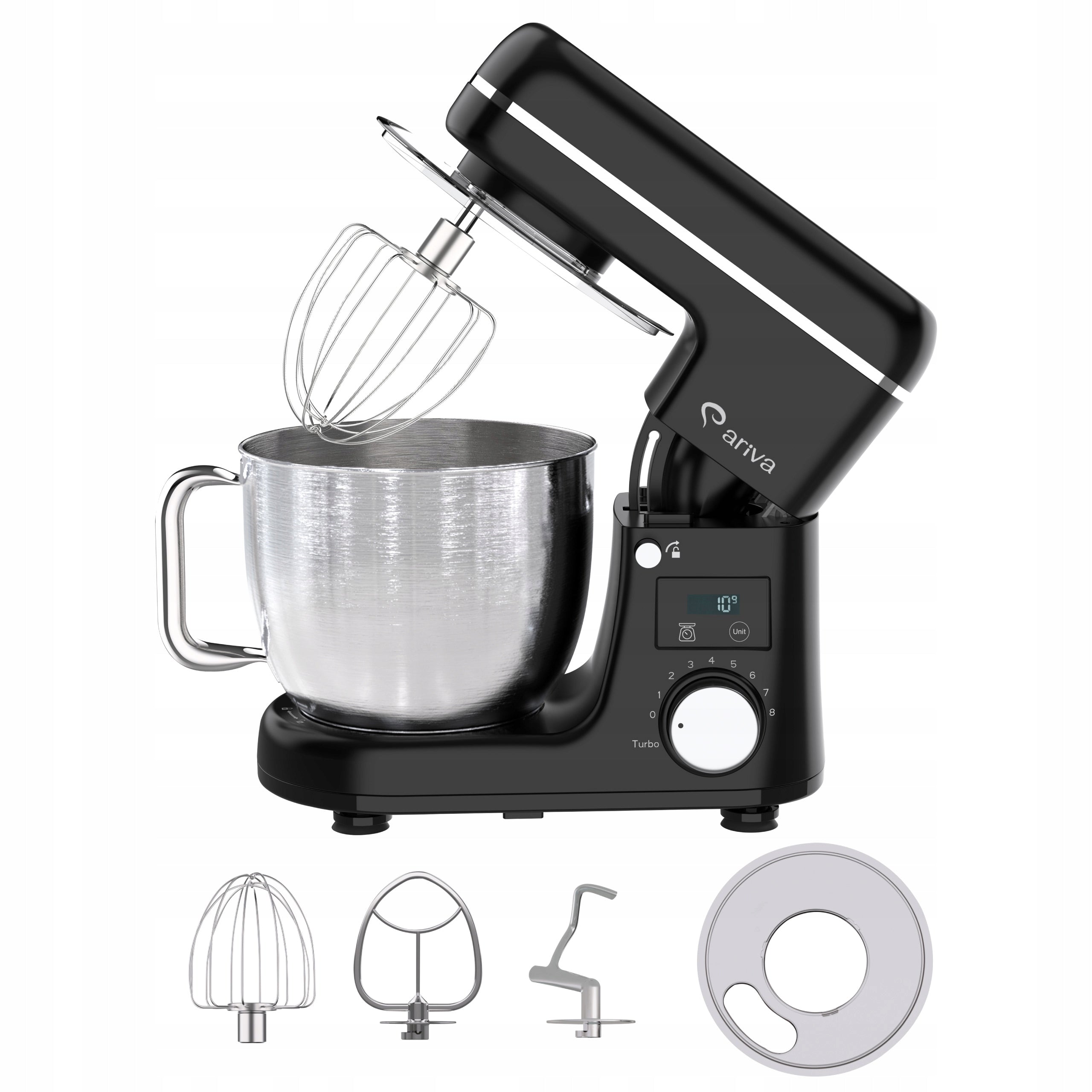 Planetary Robot ARIVA 1500W Bowl 5L Built-in LED Weight + 3 Tips Packaging status original