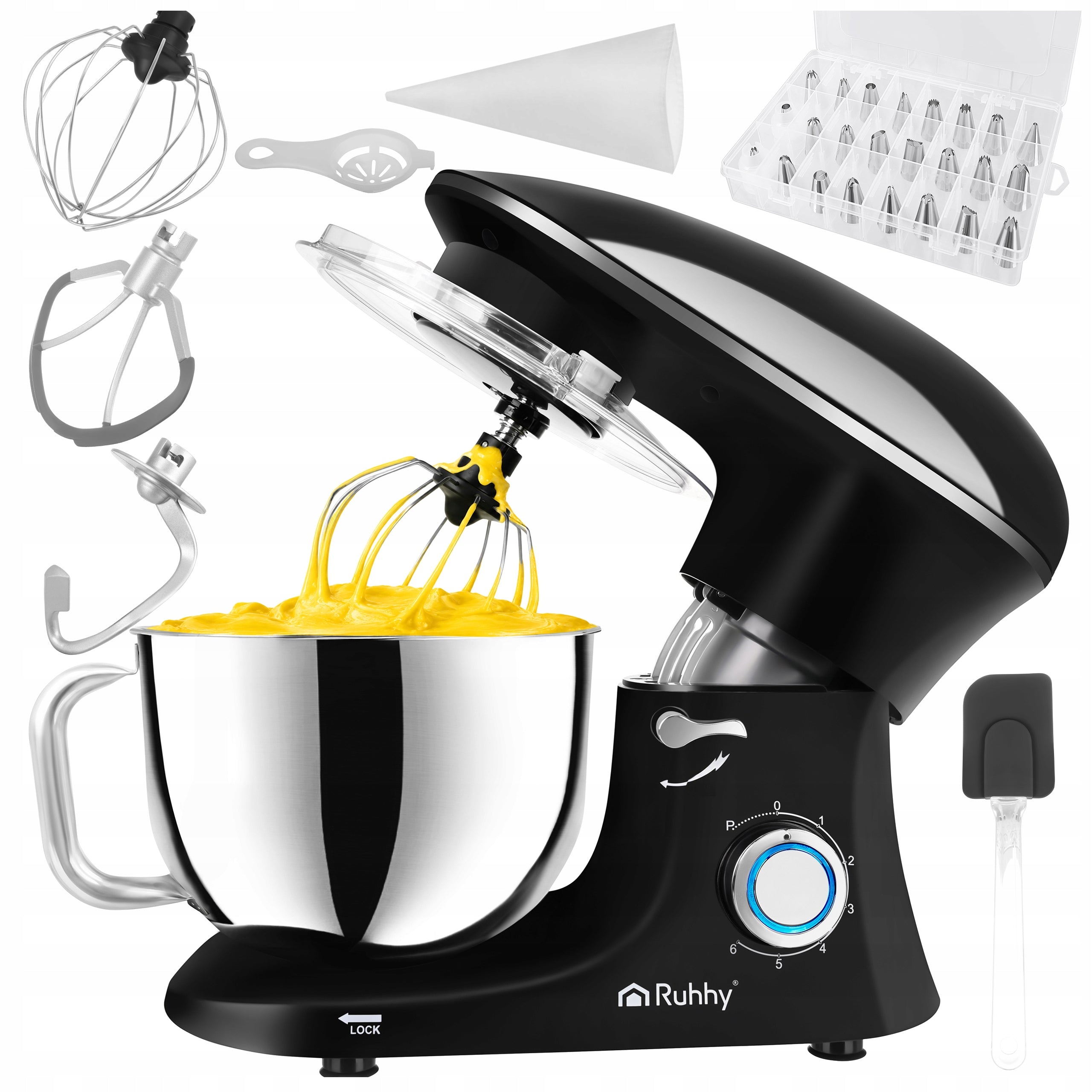 Planetary Robot Kitchen Mixer Multifunctional with Large Bowl 6,2L 9in1 Powerful