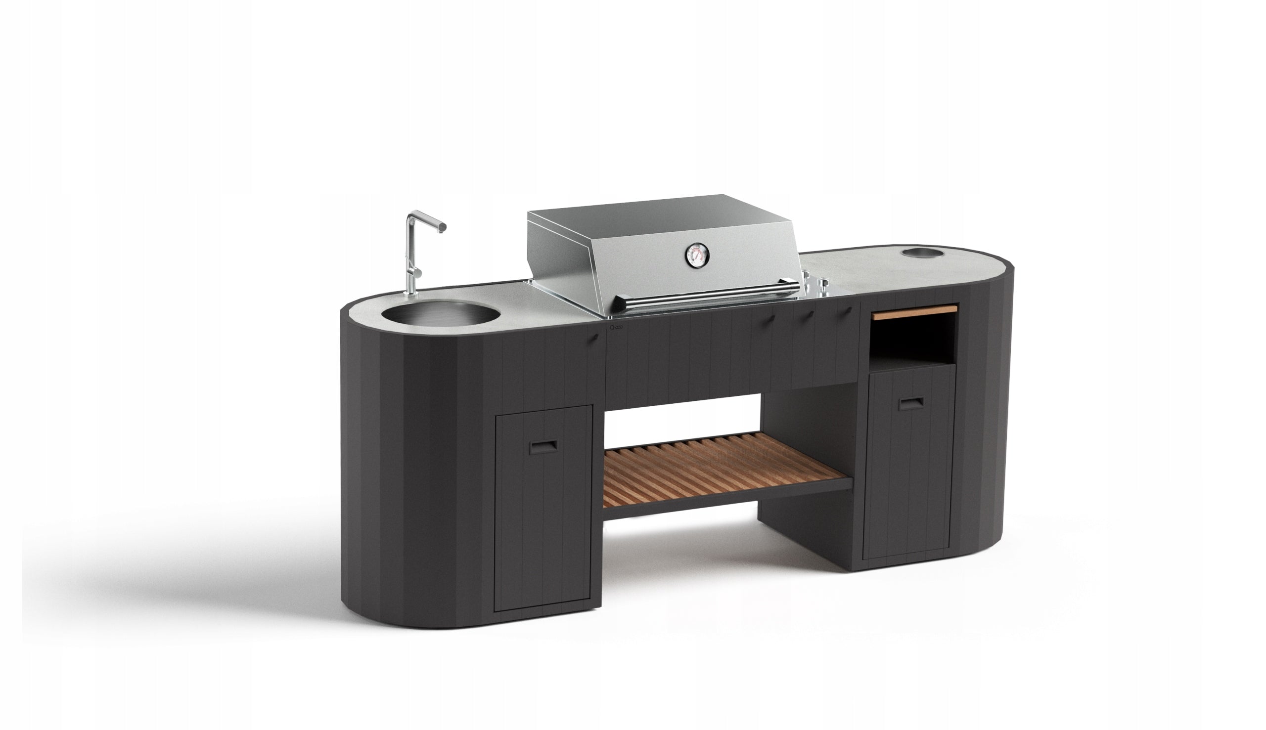 Planika OVO GL Modern Kitchen Garden Gas Grill Sink Refrigerator