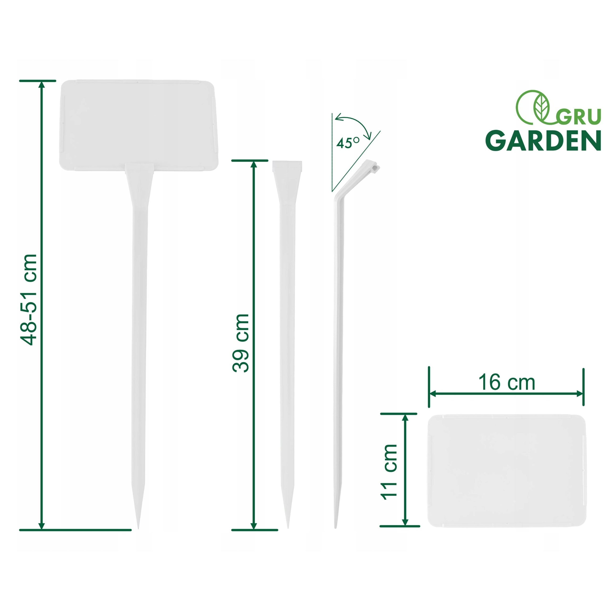 Plant Description Labels LARGE 16x11 cm Interchangeable White Field Kind standing