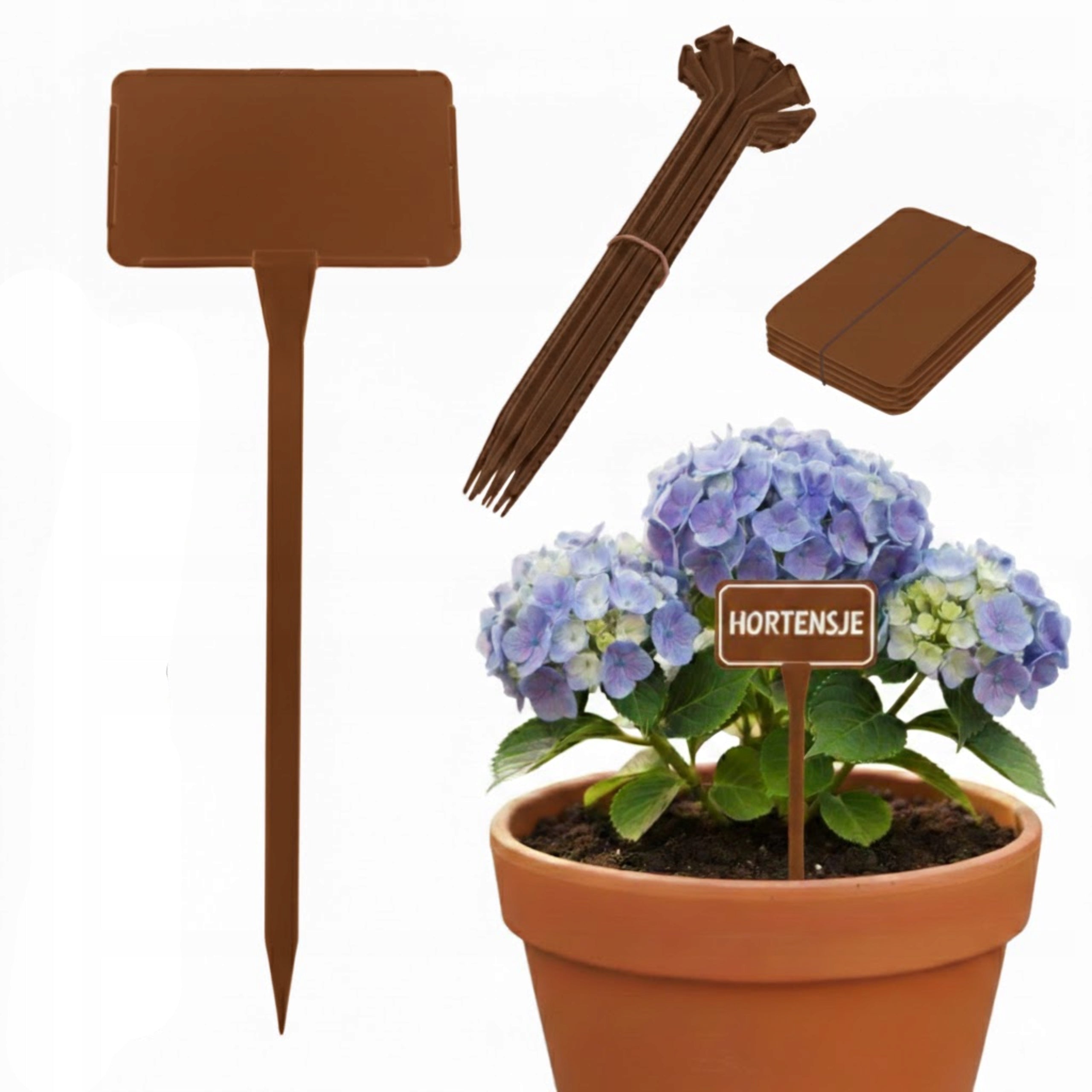 Plant Description Labels Small 10,5x7cm Interchangeable Brown Field