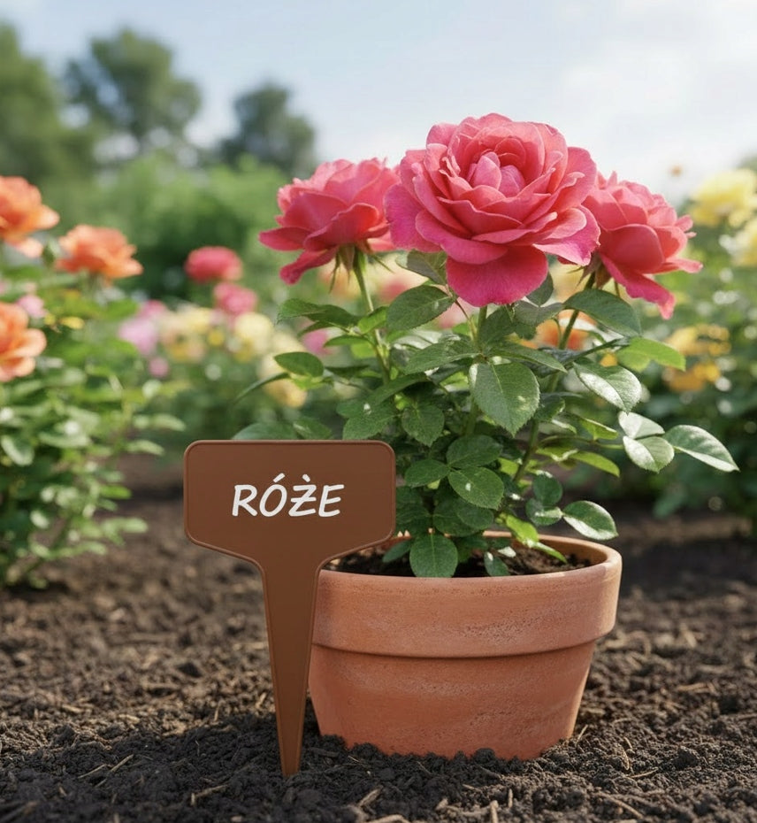 Plant Description Plates 6x3 cm For Plant Description Brown VEGETABLES + Marker Manufacturer code Tabliczki Etykiety do opisu roślin