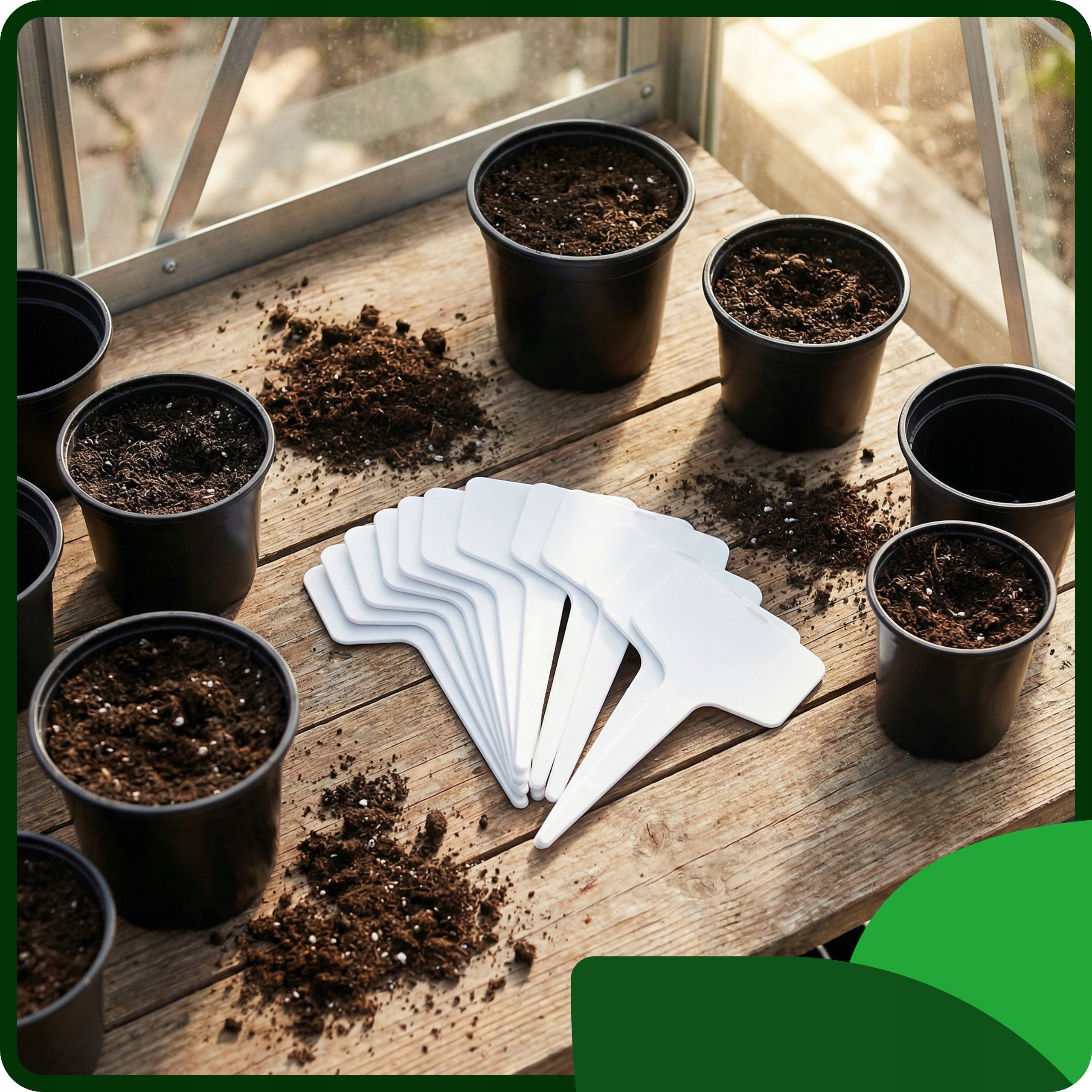 Plant Description Plates Labels 6x3 cm White for Garden Vegetable Seedlings Width 60 mm