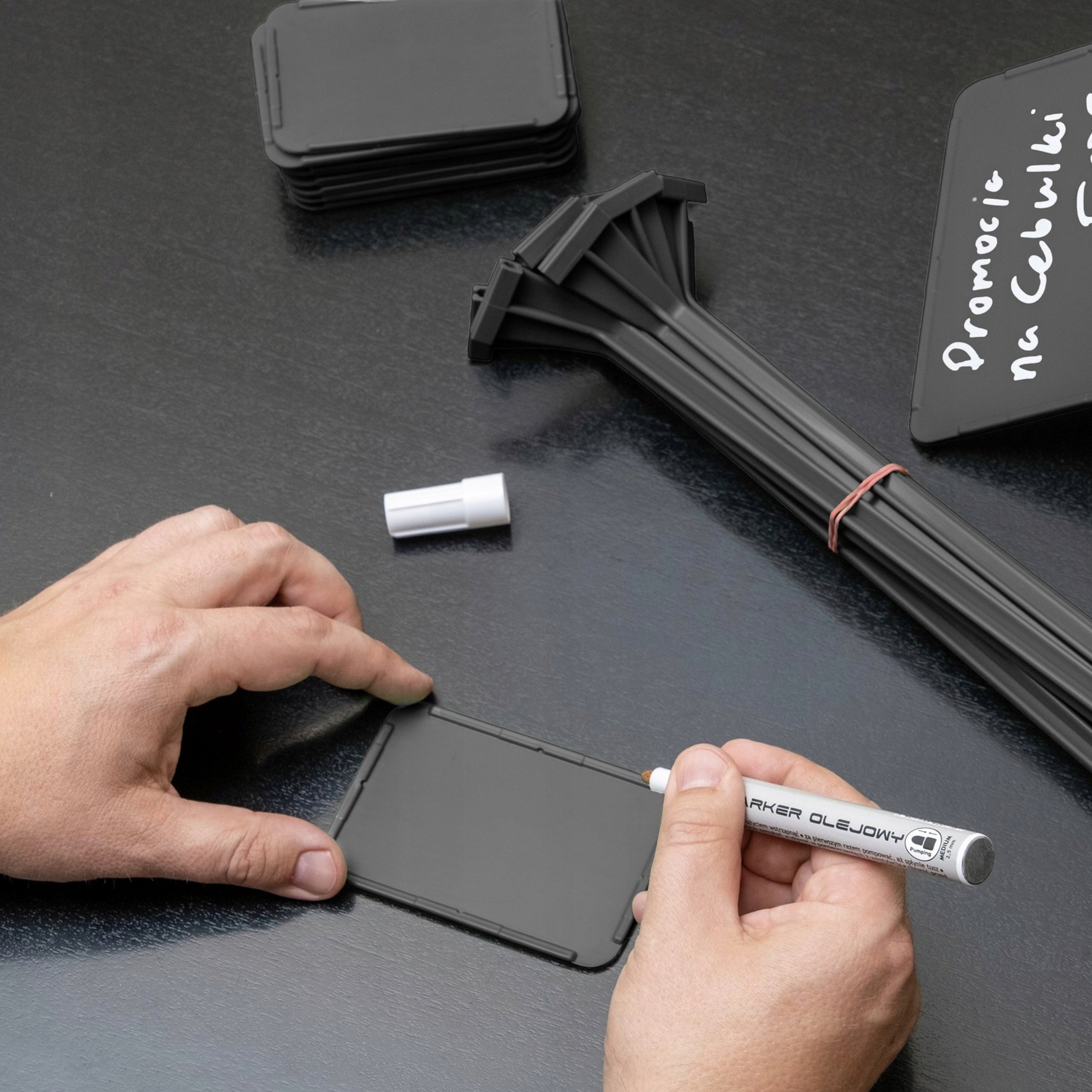 Plant Description Plates Small 10,5x7cm Interchangeable Field Black +marker Brand GruGarden