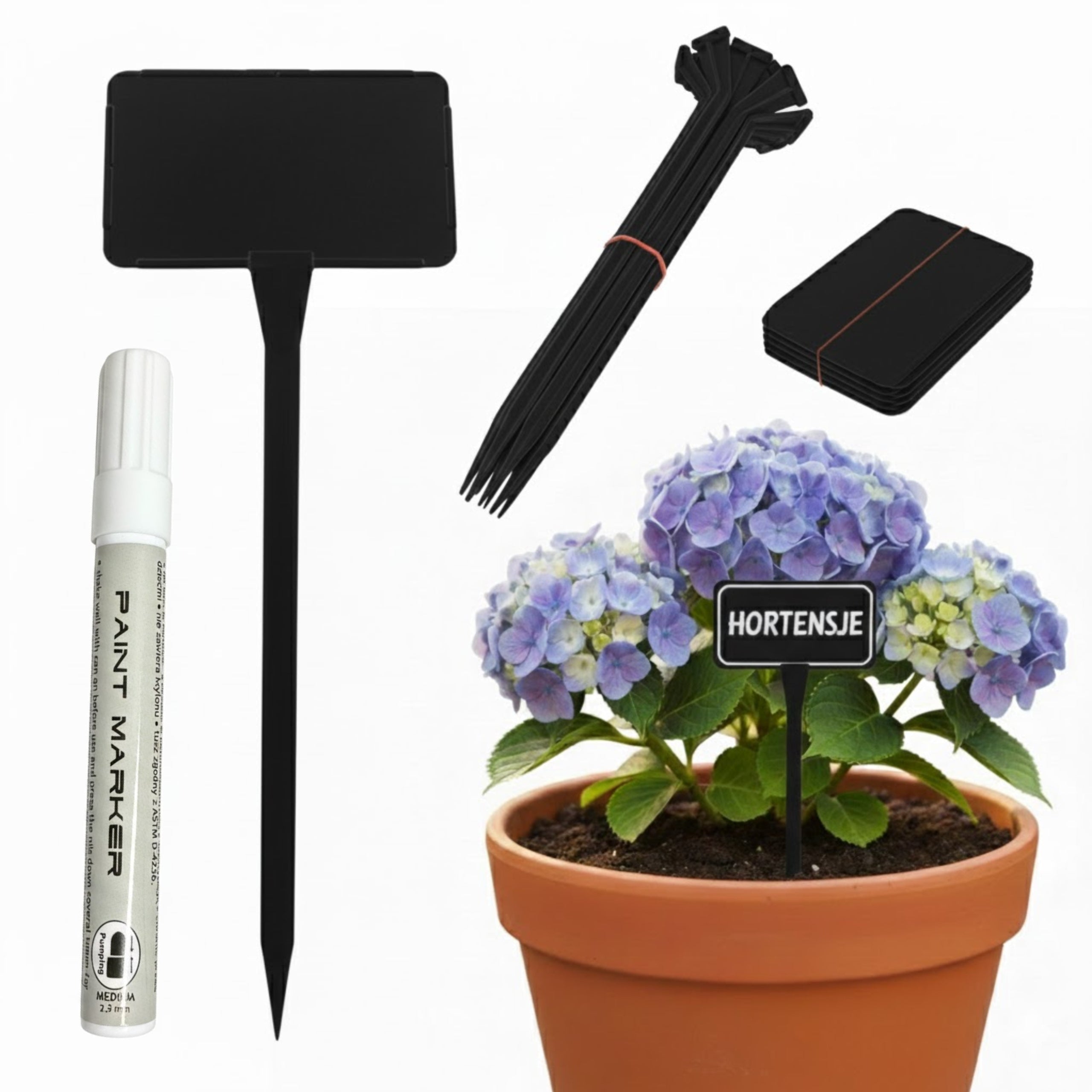 Plant Description Plates Small 10,5x7cm Interchangeable Field Black +marker