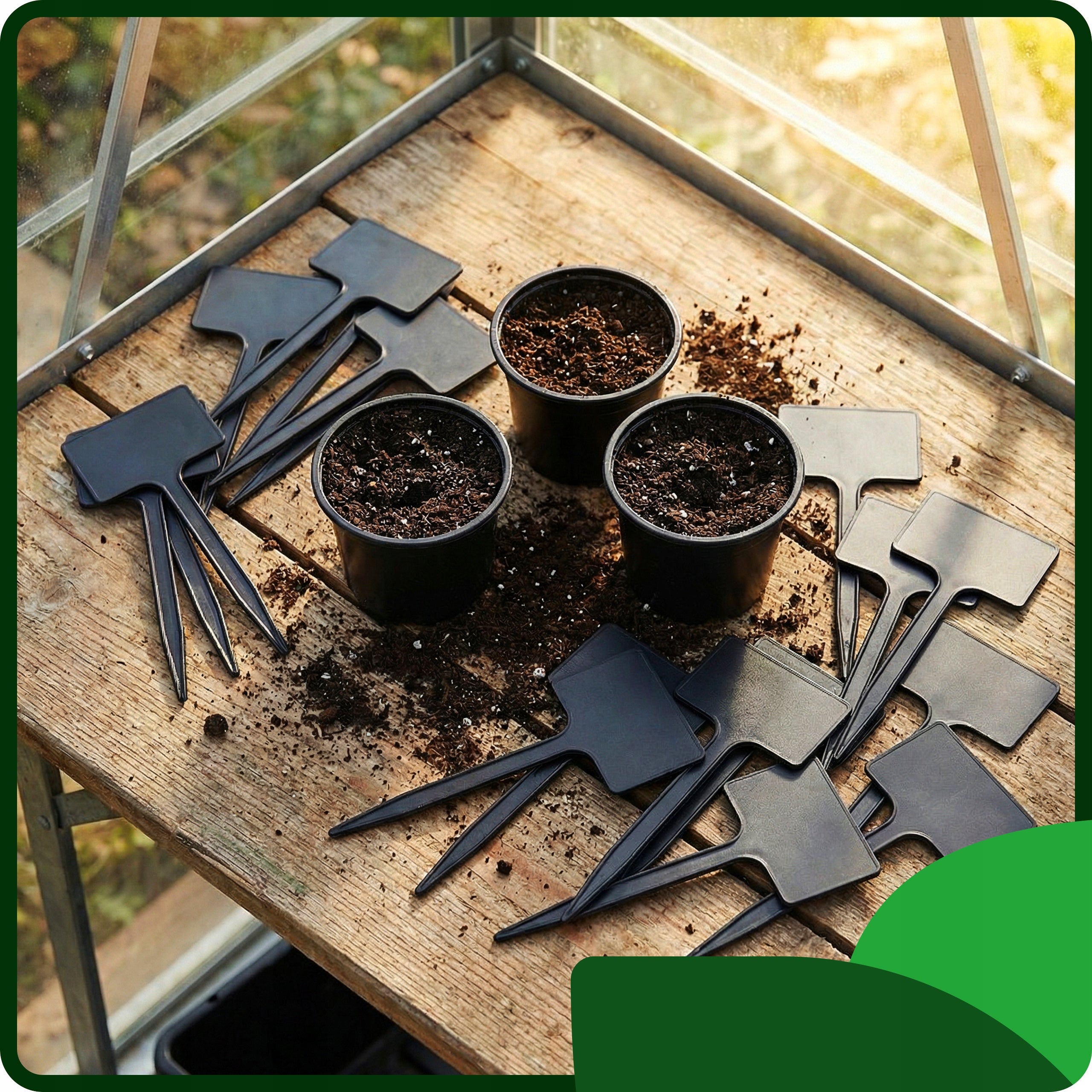 Plant Labels Description Tags 7x10,5cm Black Flowers Marker Product height 22 cm