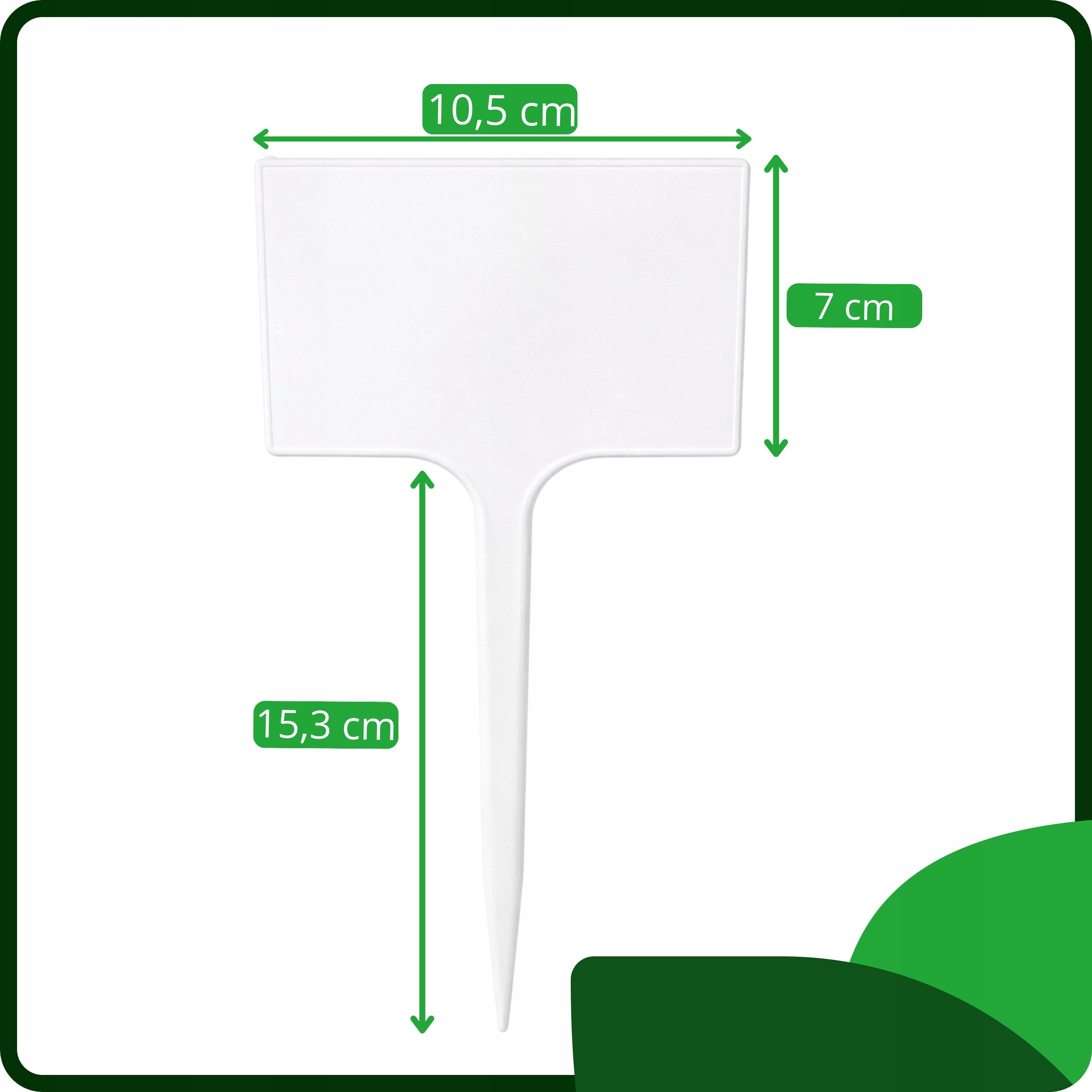 Plant Labels Description Tags 7x10,5cm White Flowers MARKER Width 105 mm