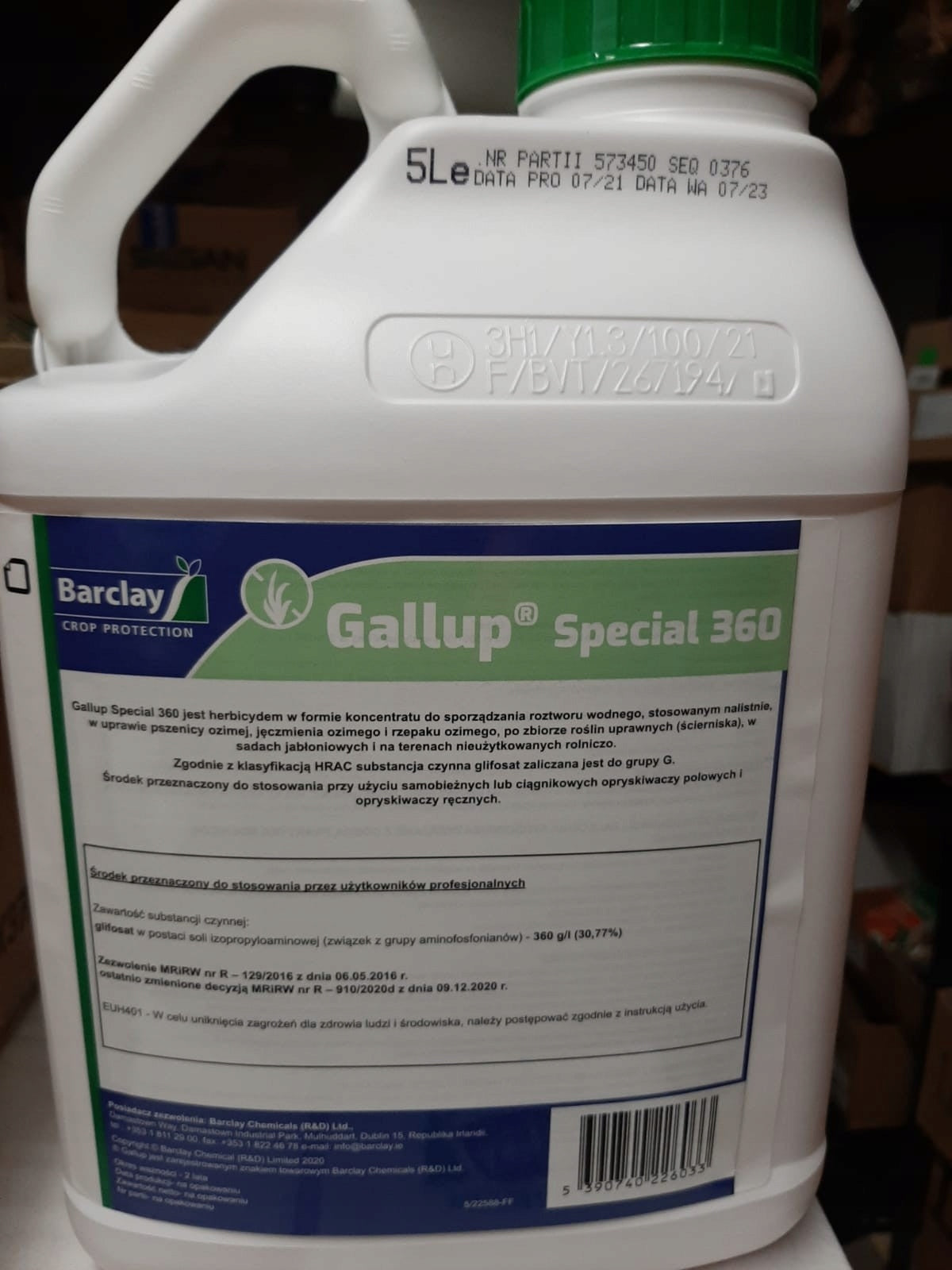 Plant protection product Barclay Gallup Special 360 5 l against weeds Manufacturer Barclay