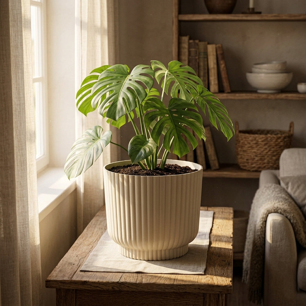 Planter Cream Frost Resistant Style Modern Ribbed Miami Wavy 30 cm Brand Artevasi