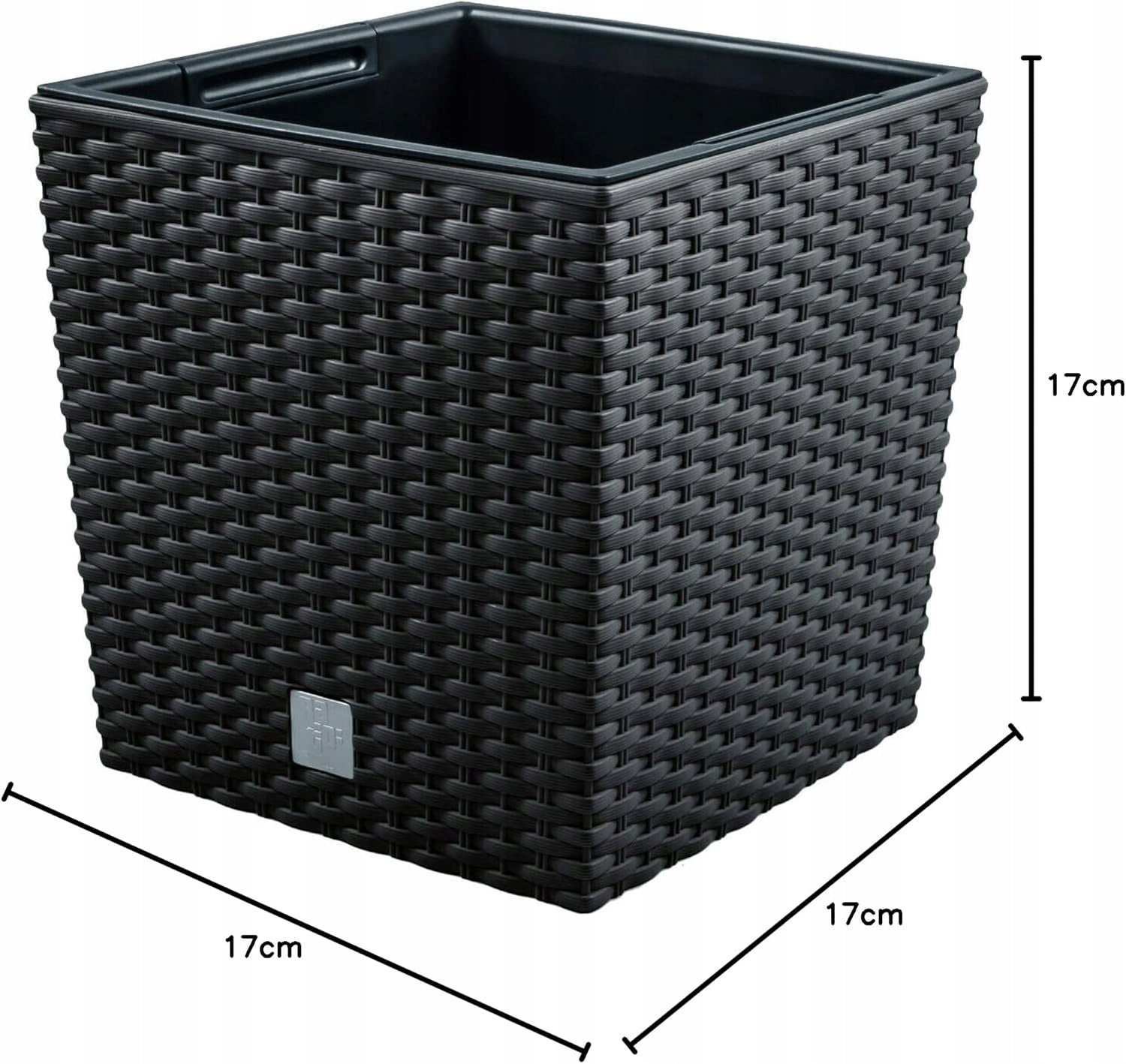 Planter, POT RATTAN COVER FOR BALCONY TERRACE FOR GARDEN ANTHRACITE Length 17 cm