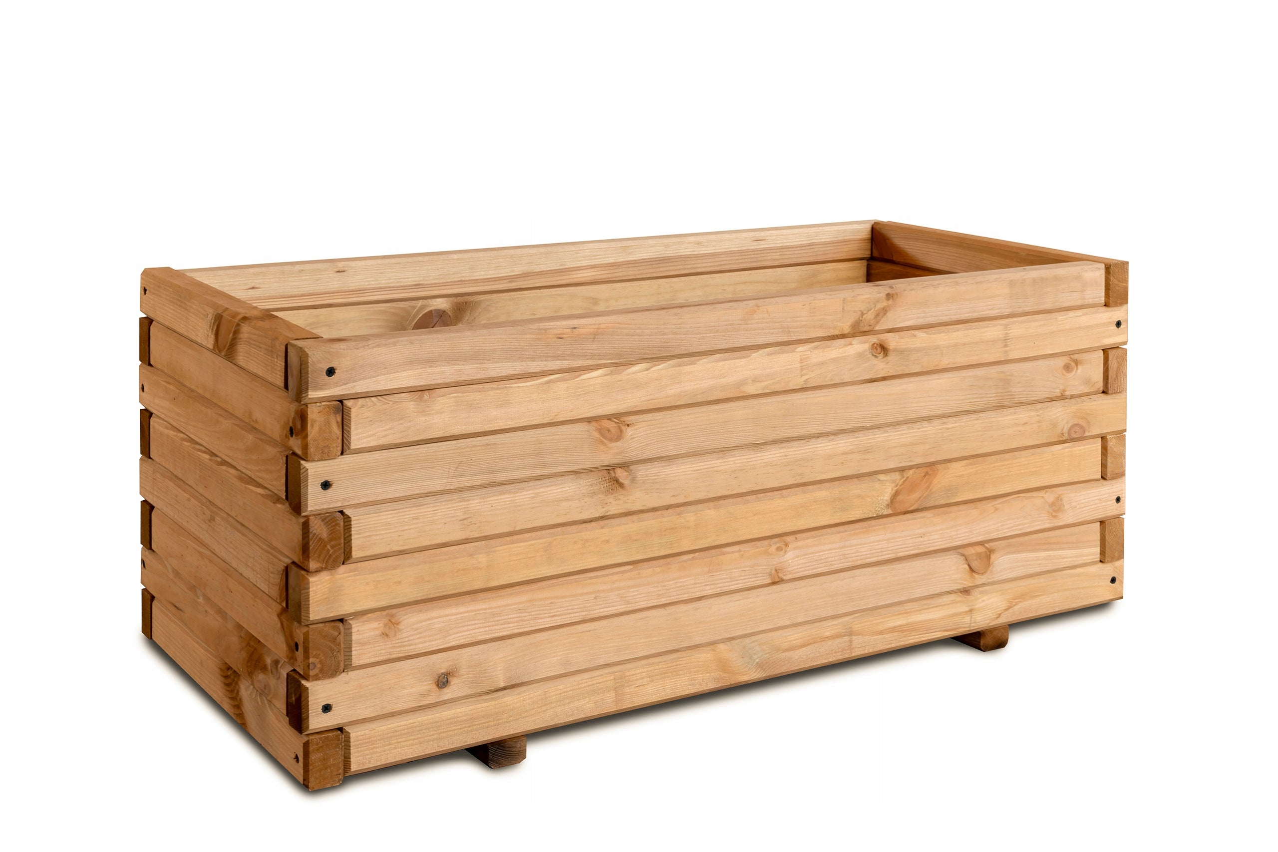 Planter Wooden Garden Solid Brown Terra 90x40x40 cm Thickness 3.5 cm Color brown