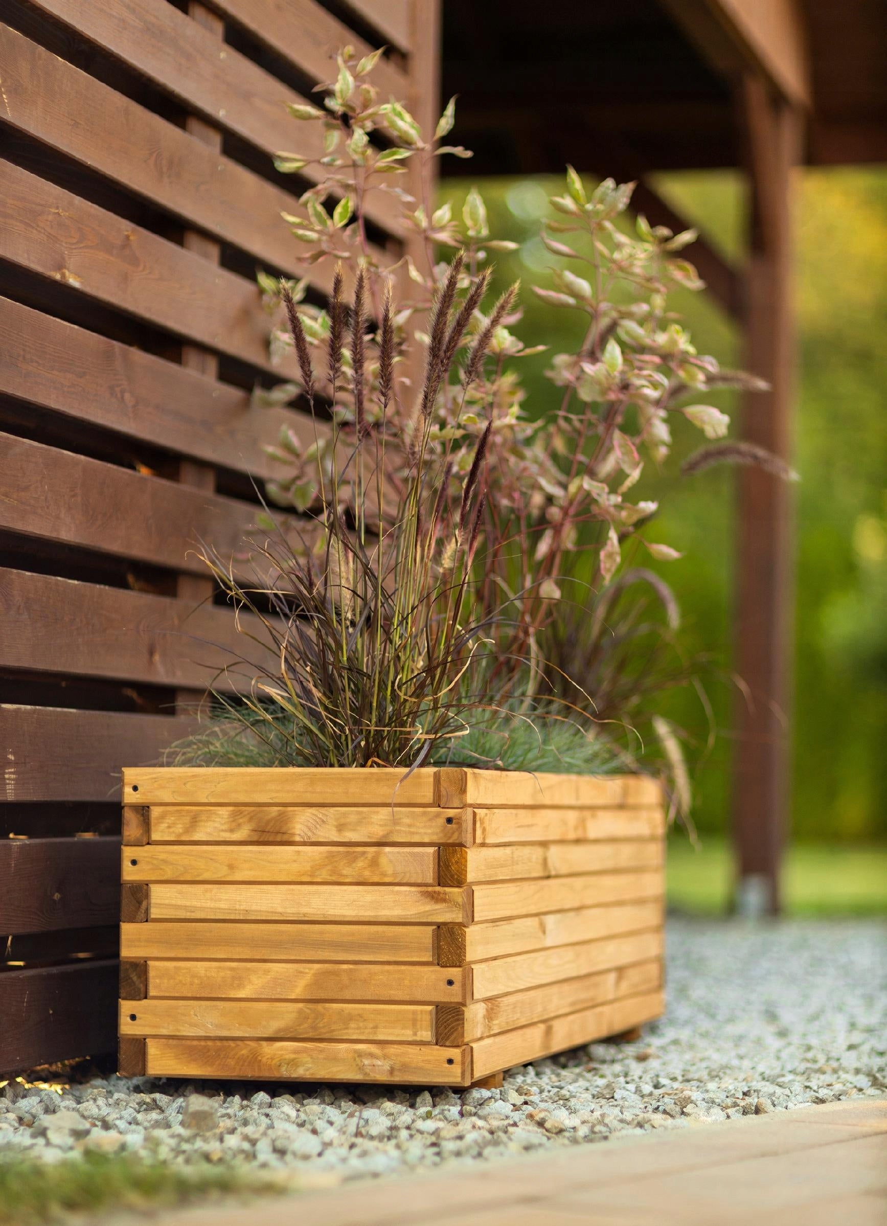 Planter Wooden Garden Solid Brown Terra 90x40x40 cm Thickness 3.5 cm Packaging status original