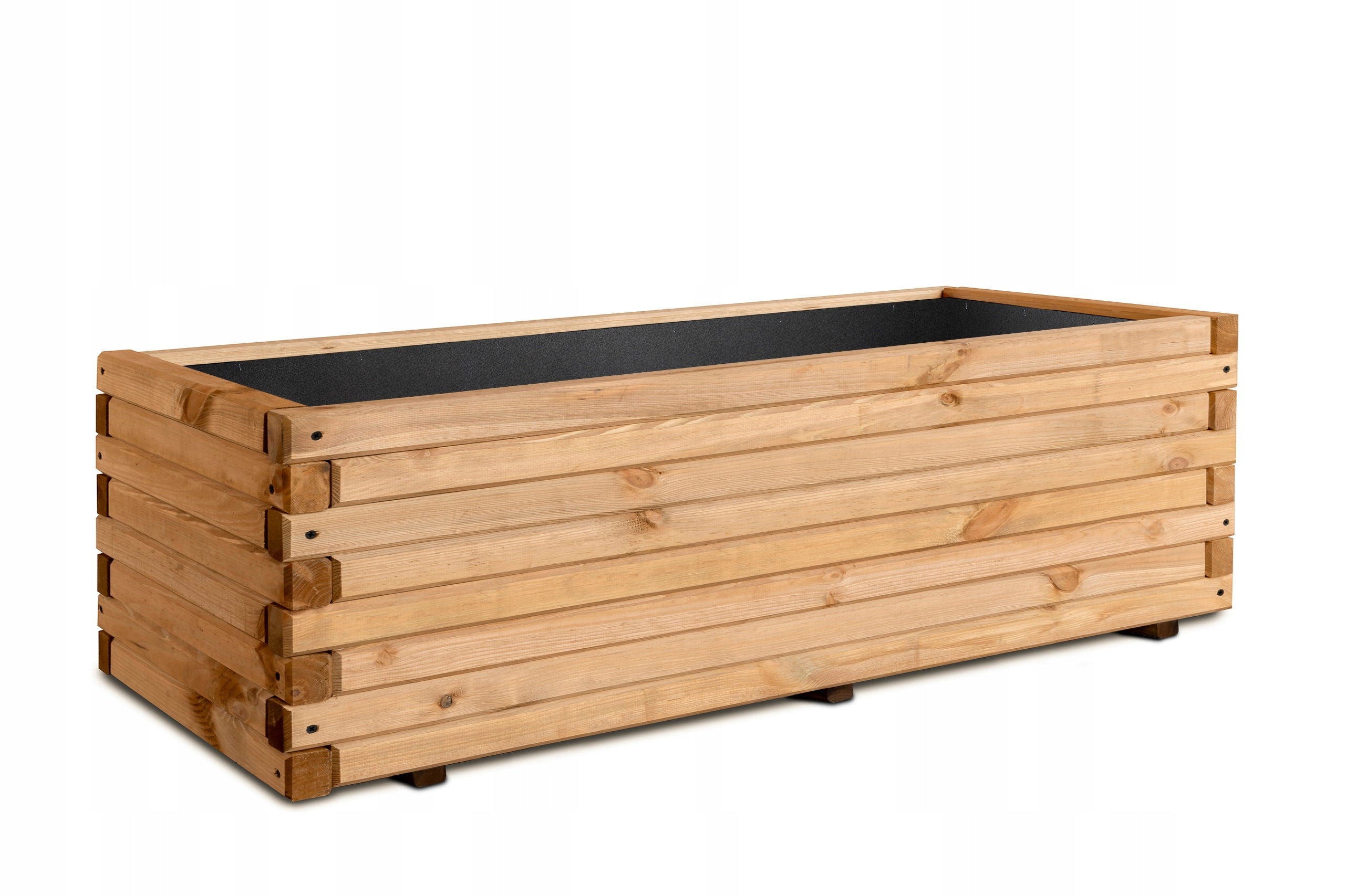 Planter Wooden Pine Solid Brown Terra 120x40x40 cm Thickness 3.5 cm