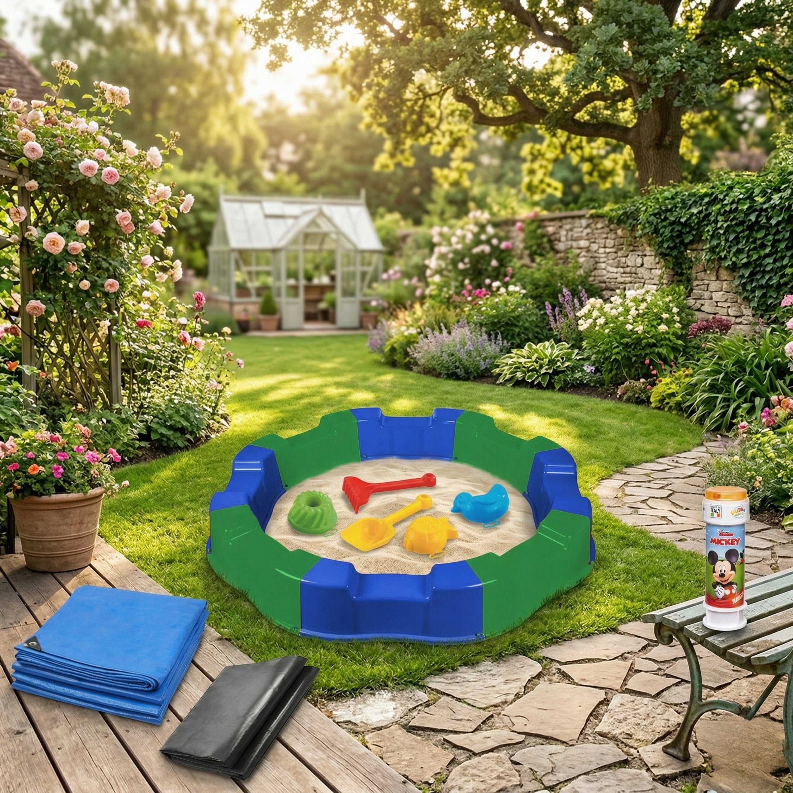 Plastic Sandbox Large For Children 160 cm + Toys Tarpaulin Manufacturer code 5906892137617