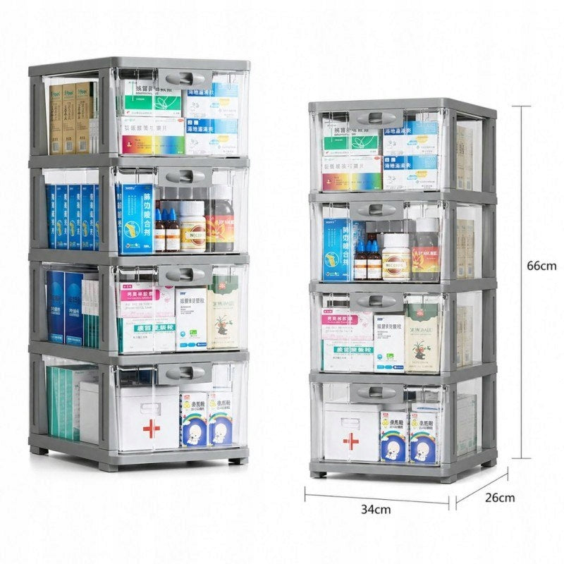 Plastic bookcase on wheels drawer cabinet wardrobe 66x 34x 26cm PO21 Brand Ecarla