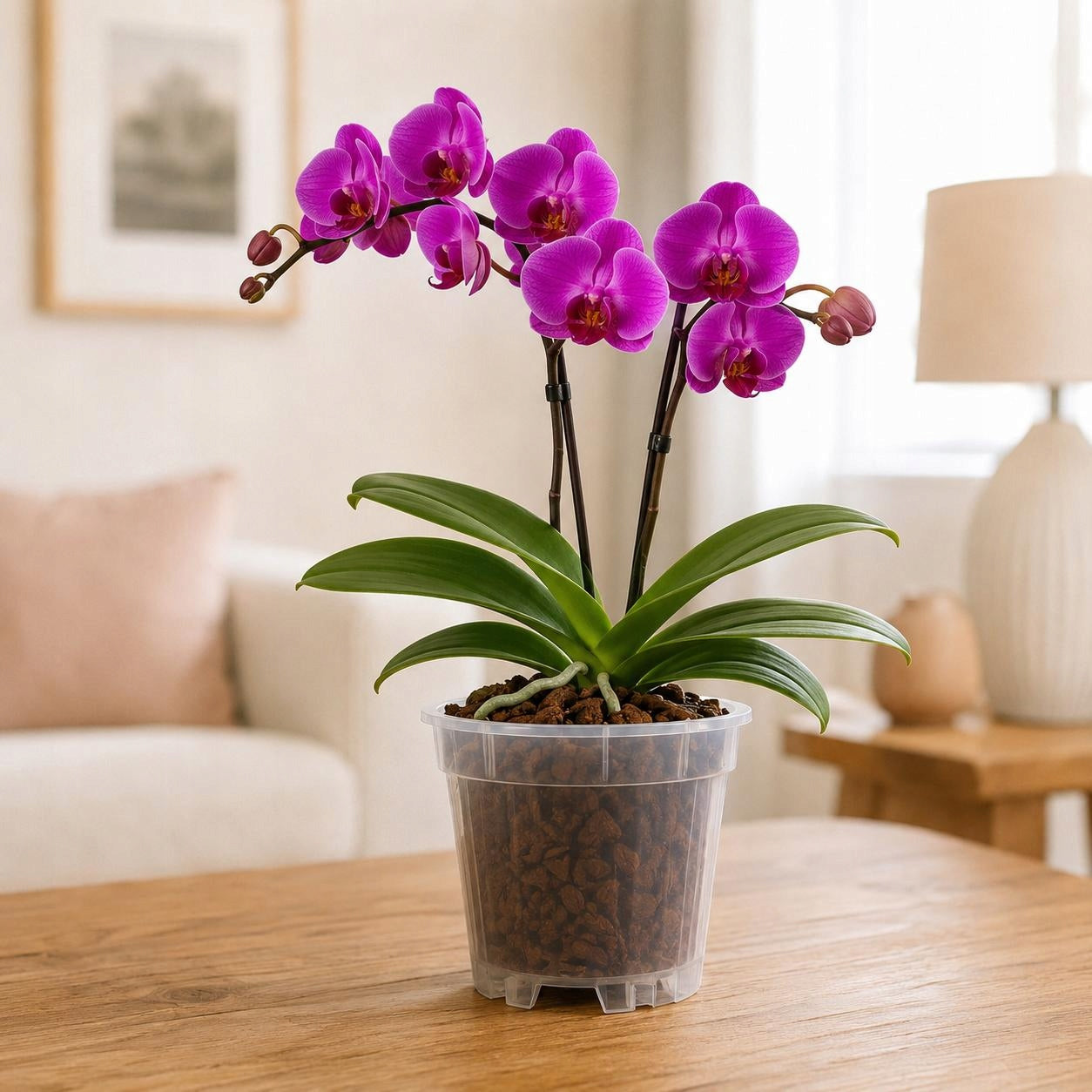Plastic flower pot transparent production of flower orchids 0,7l 5pcs Length 12 cm
