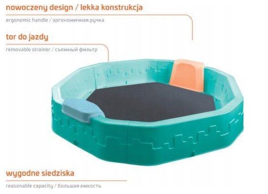 Plastic sandbox 150x150x25cm TURQUOISE + cover Manufacturer code 1-040452
