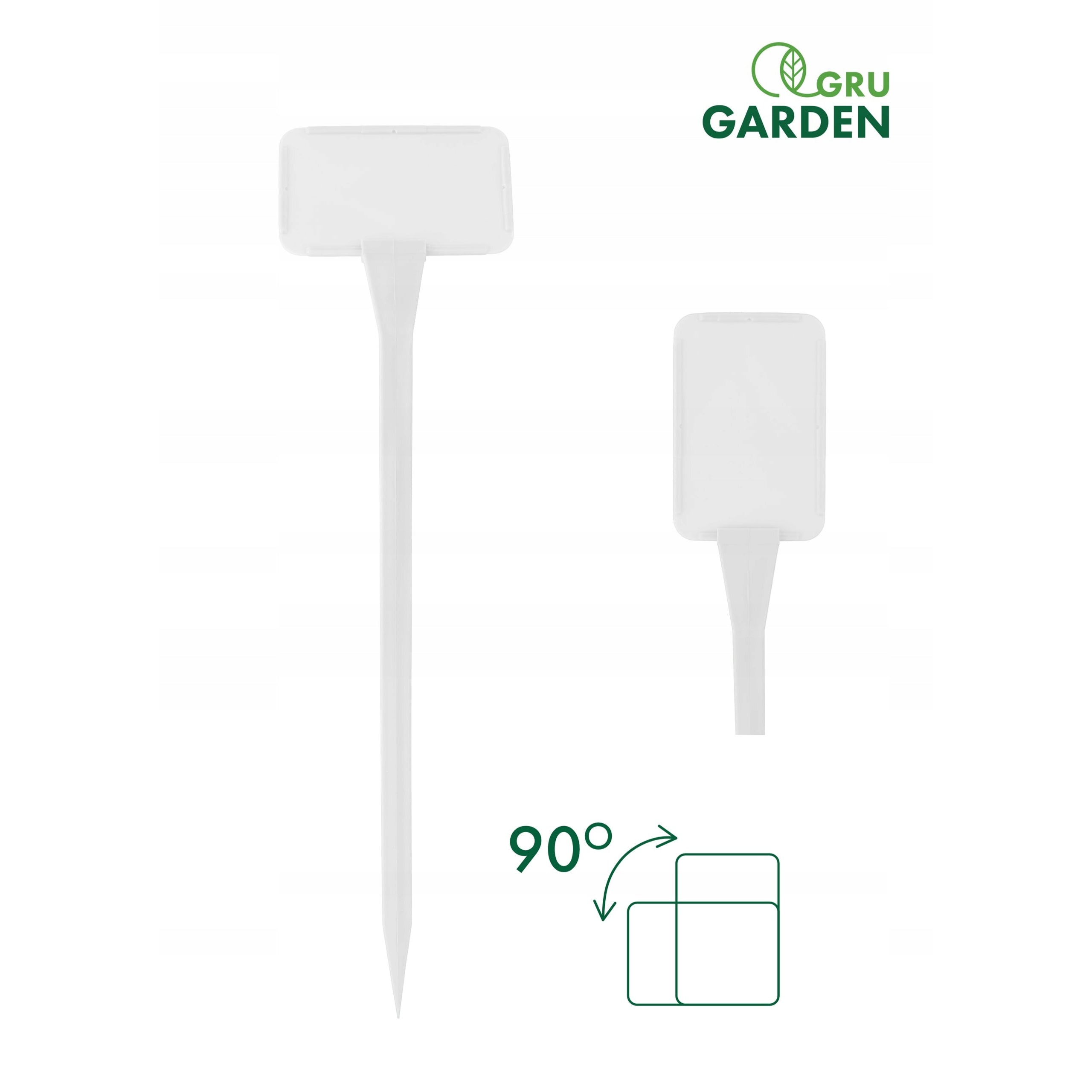 Plates Labels for Plant Description Small 10,5x7 cm Interchangeable White Field Product height 44 cm