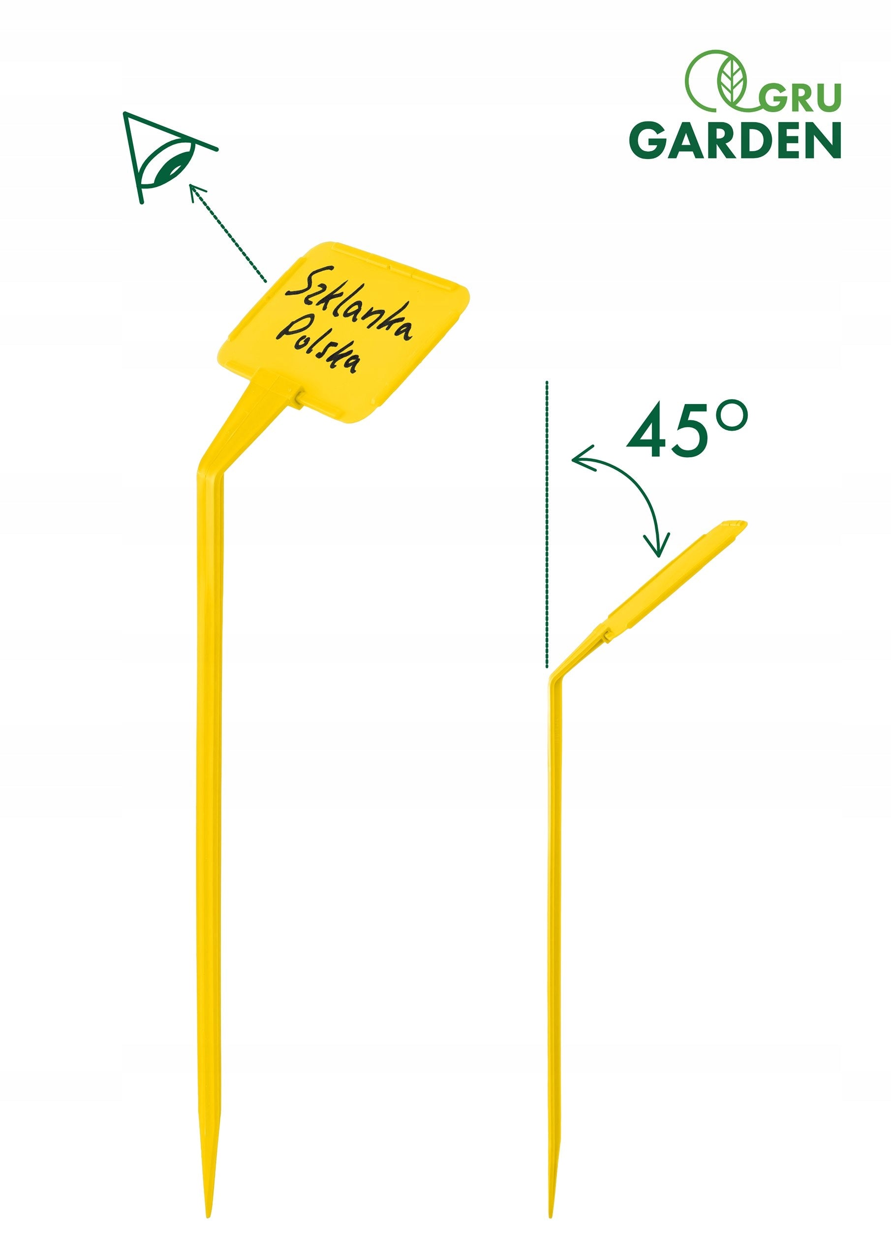 Plates Labels for Plant Description Small 10,5x7cm Interchangeable Yellow Field Product height 44 cm