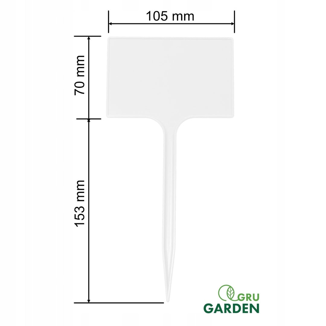 Plates Plant labels 7x10,5cm VEGETABLE FLOWERS for DESCRIPTION WHITE +marker Kind standing