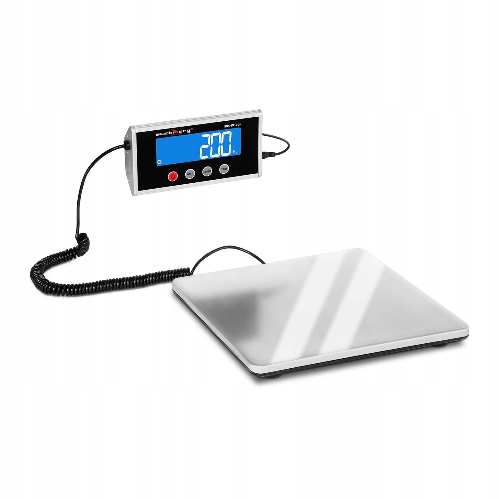 Platform mail scale 275x275 mm 200 kg/100 g power supply batteries