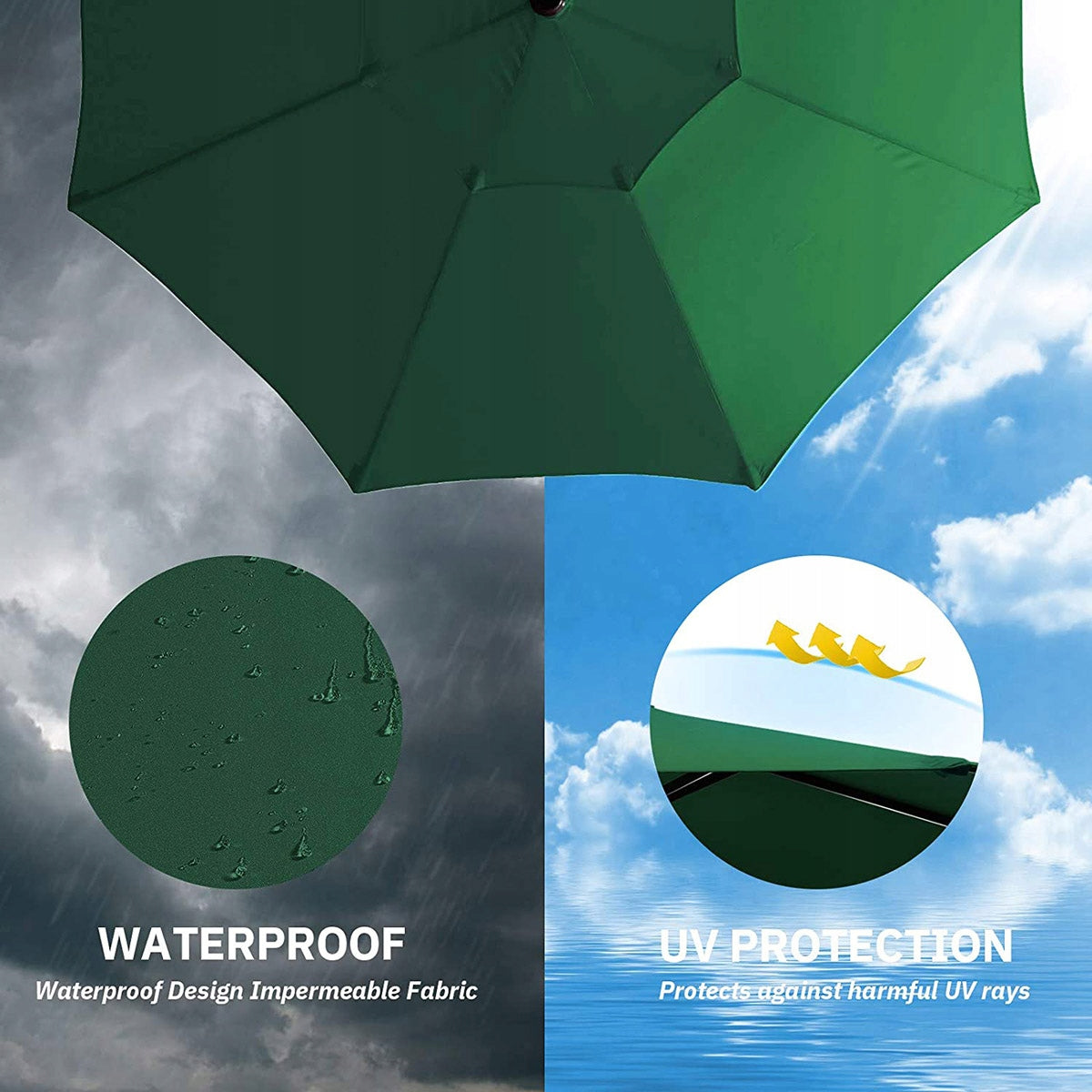 Plating Removable Material Garden Umbrella 300 cm 8 Arm Green Product height 0 cm