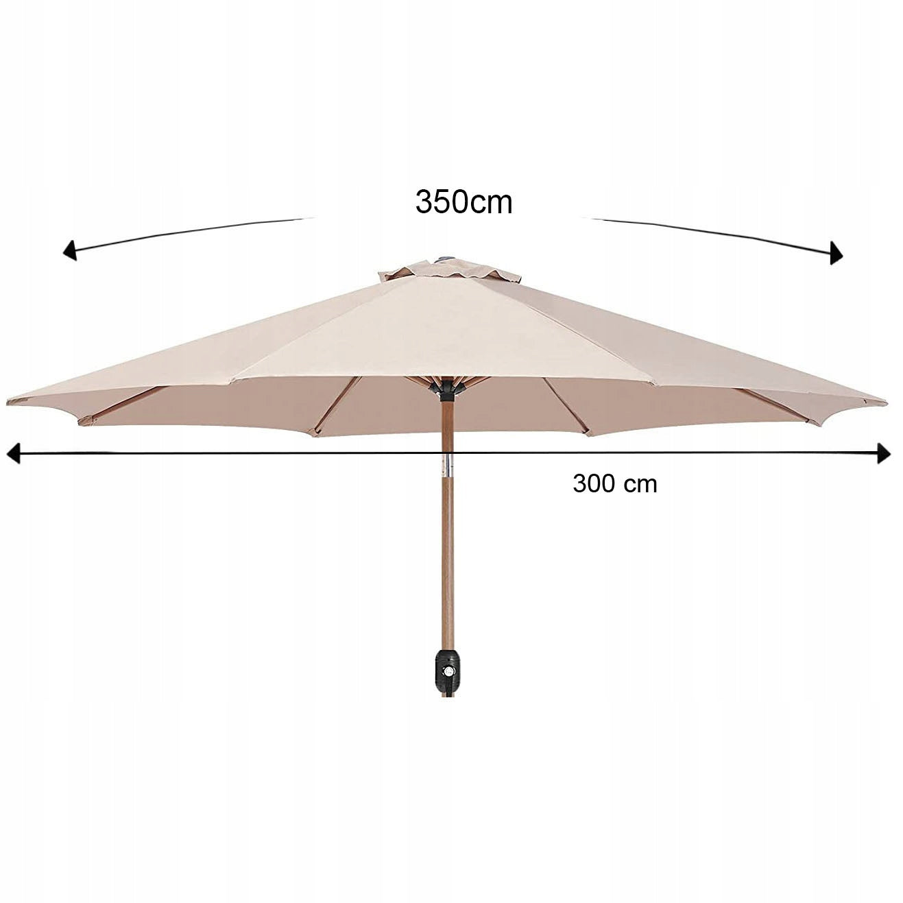 Plating Removable Material Garden Umbrella 350 cm 8 Arms Green Manufacturer code PA-RA-SOL-014
