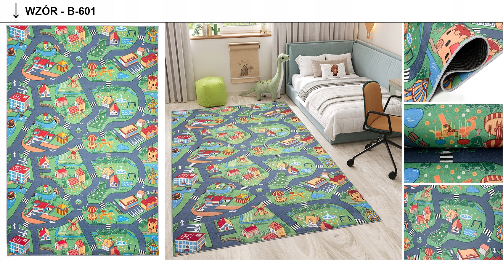 Play Carpet 160x230 Anti-slip Printed Children's Colorful Fashionable Manufacturer code Dywan FLANNEL Drukowany Antypoślizgowy