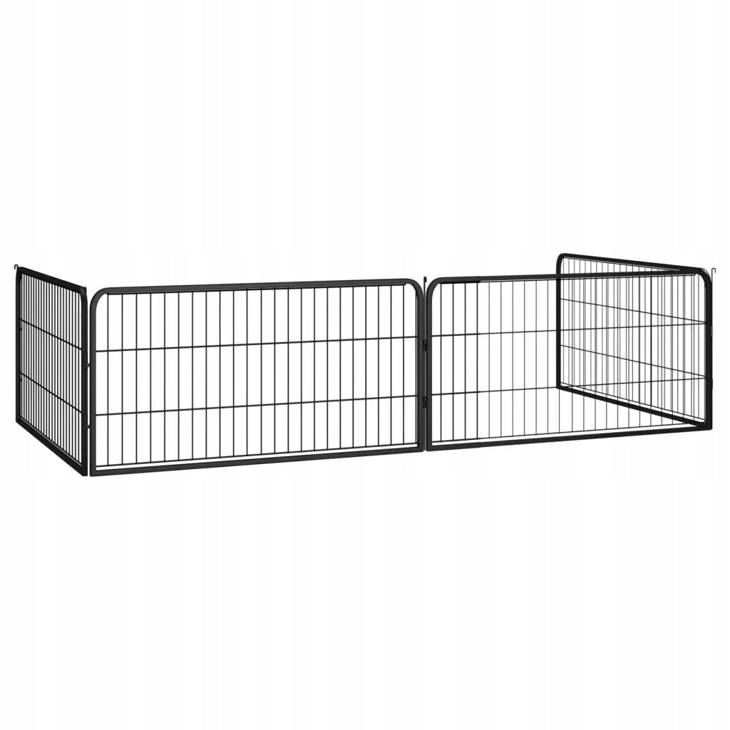 Playpen, 4 panels, black, 100x50 cm, steel Brand VidaXL