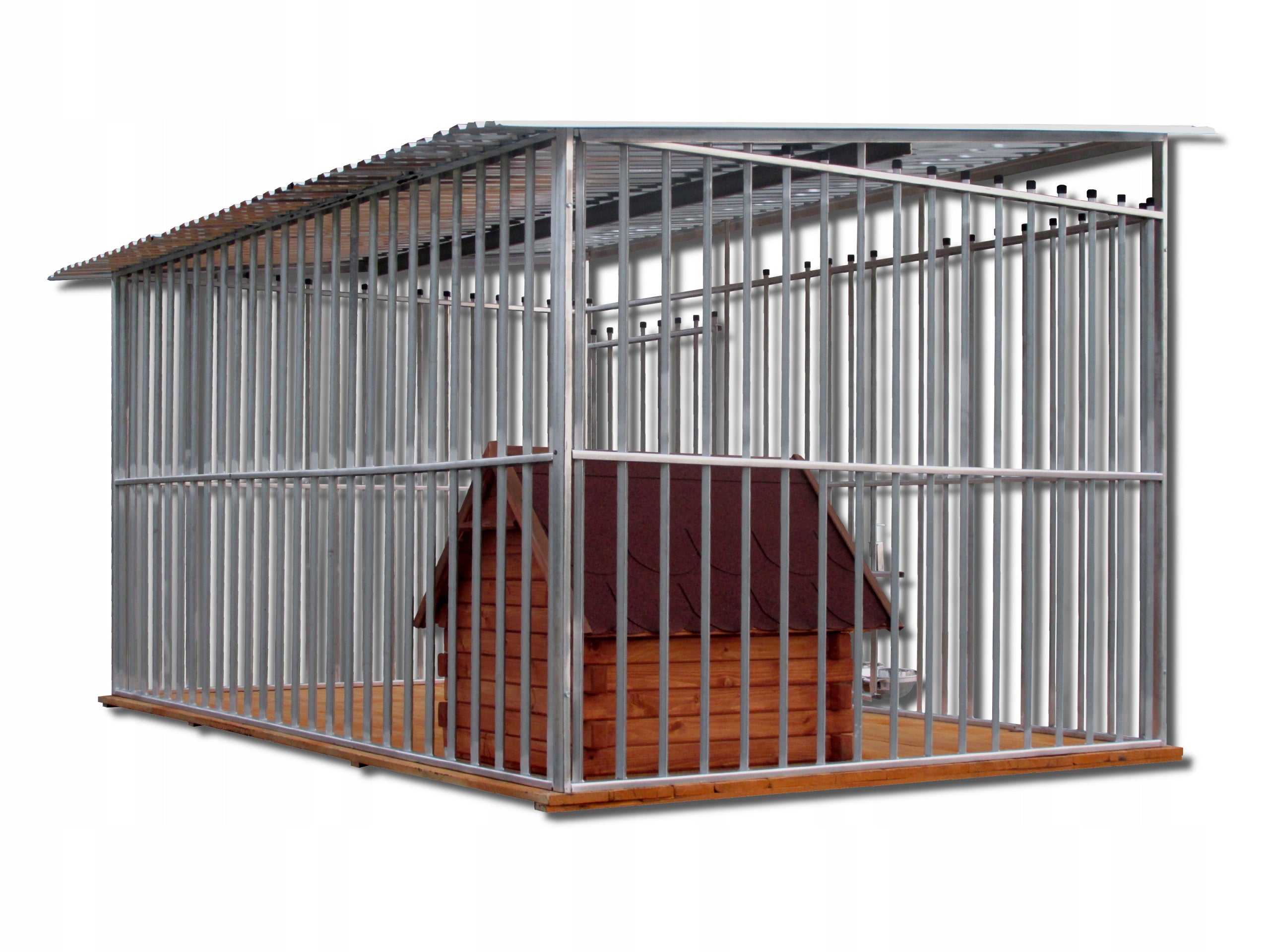 Playpen 4x2m made of galvanized profiles, wooden floor, bowl holders Brand Stal-Pol