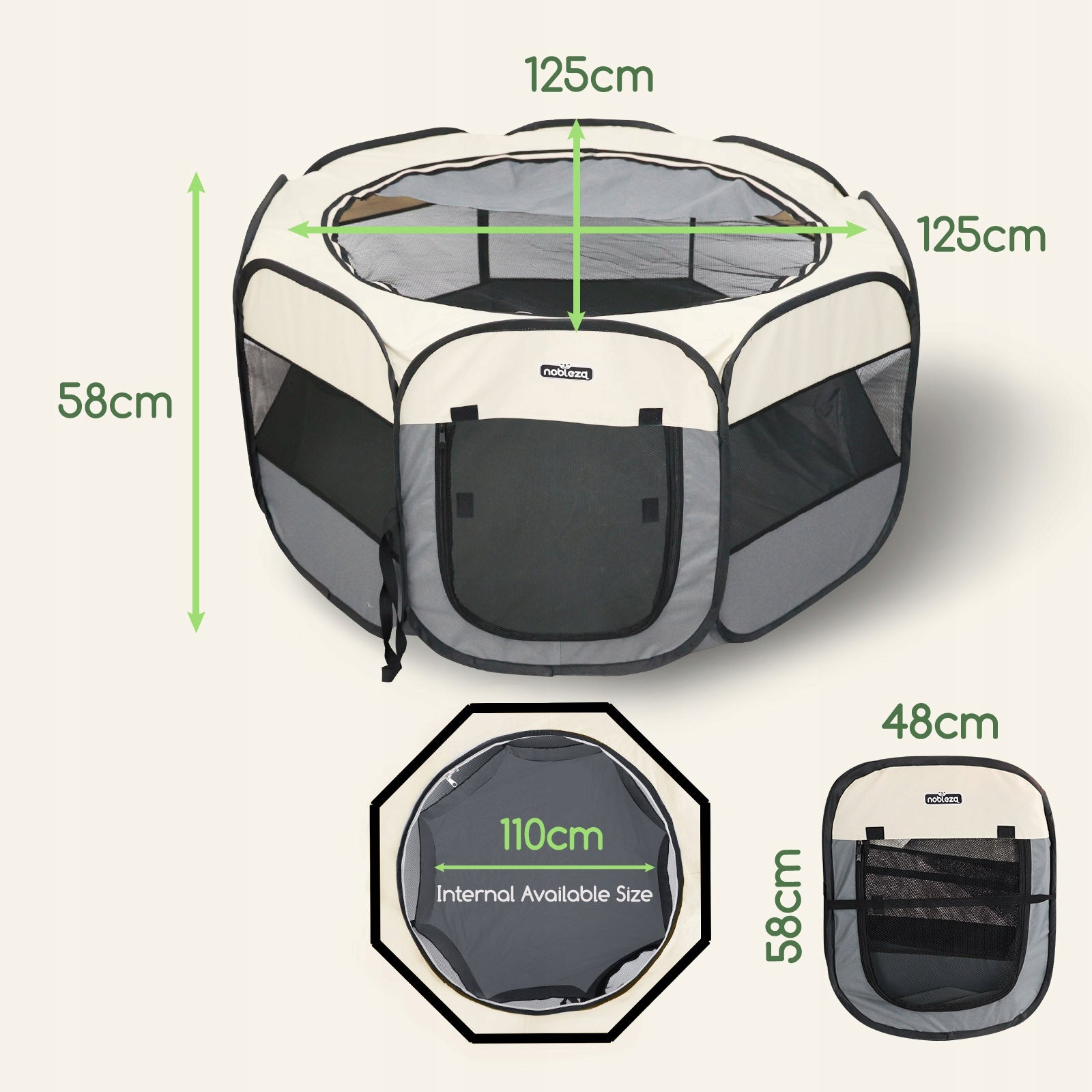 Playpen Large Portable Folding For Dog Cat Animal Bed 125X125X58 cm EAN (GTIN) 8719138057801