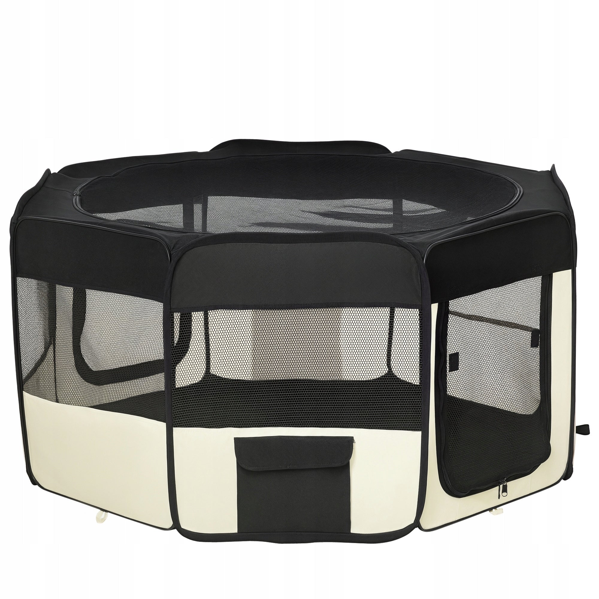 Playpen for animals 120×58 cm black and white