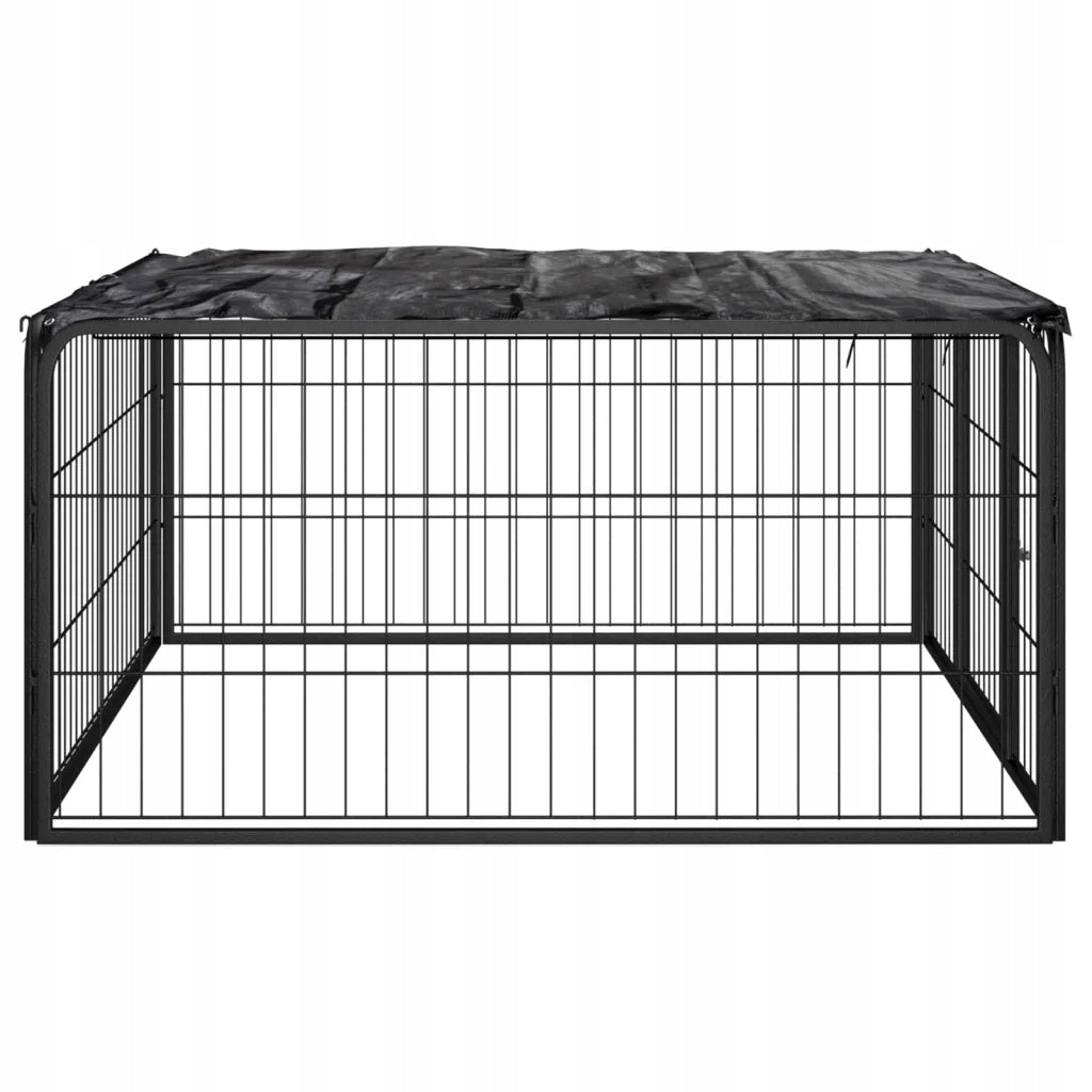 Playpen for dog, 4 panels, black, 100x50 cm, steel Brand VidaXL
