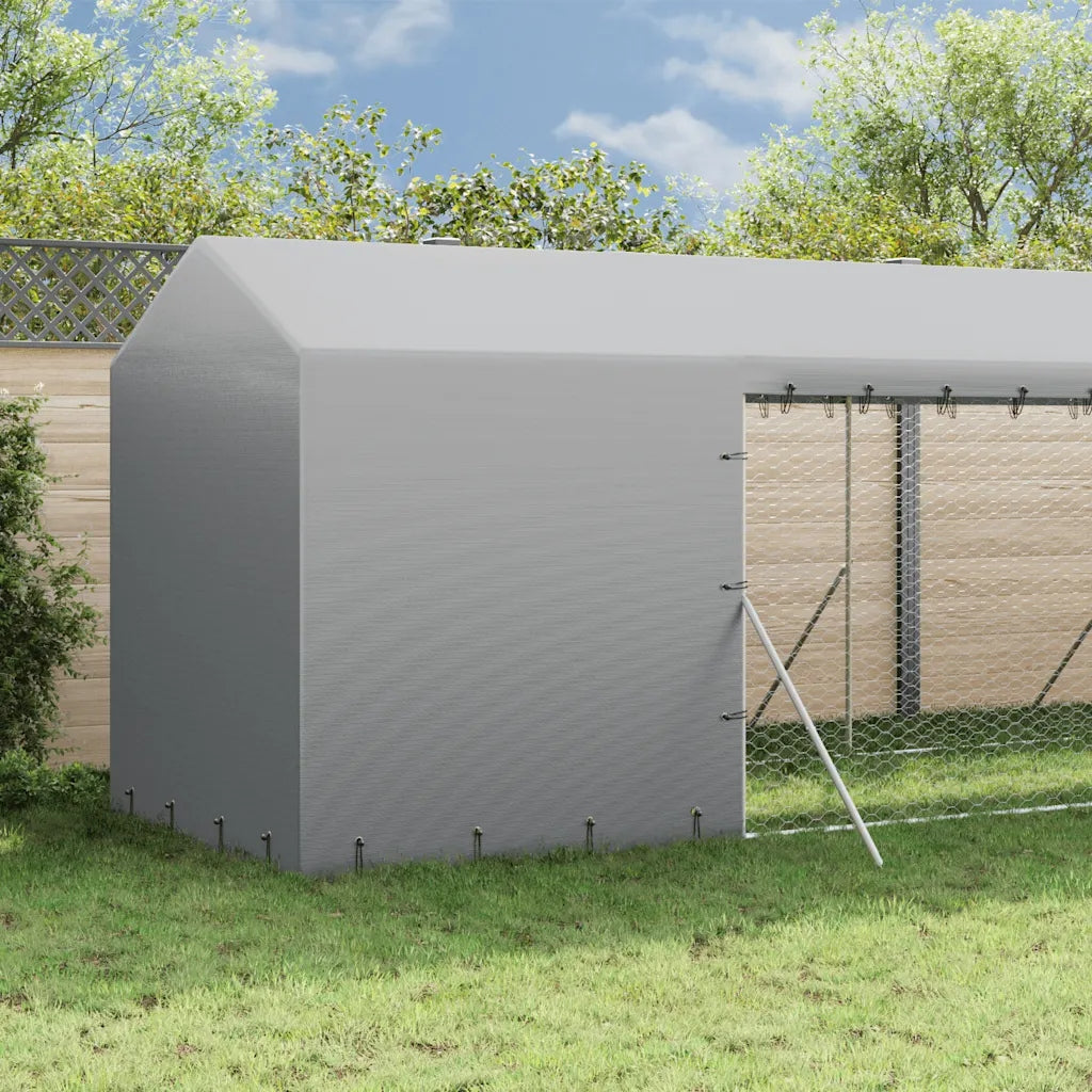 Playpen for dogs, with roof, silver, 2x6x2,5 m, galvanized steel Brand VidaXL