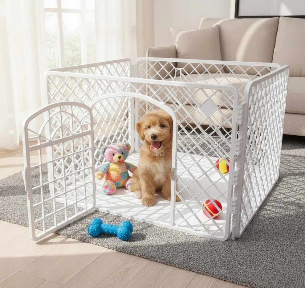 Playpen for puppies Dog enclosure WHITE (I220) Length 90 cm