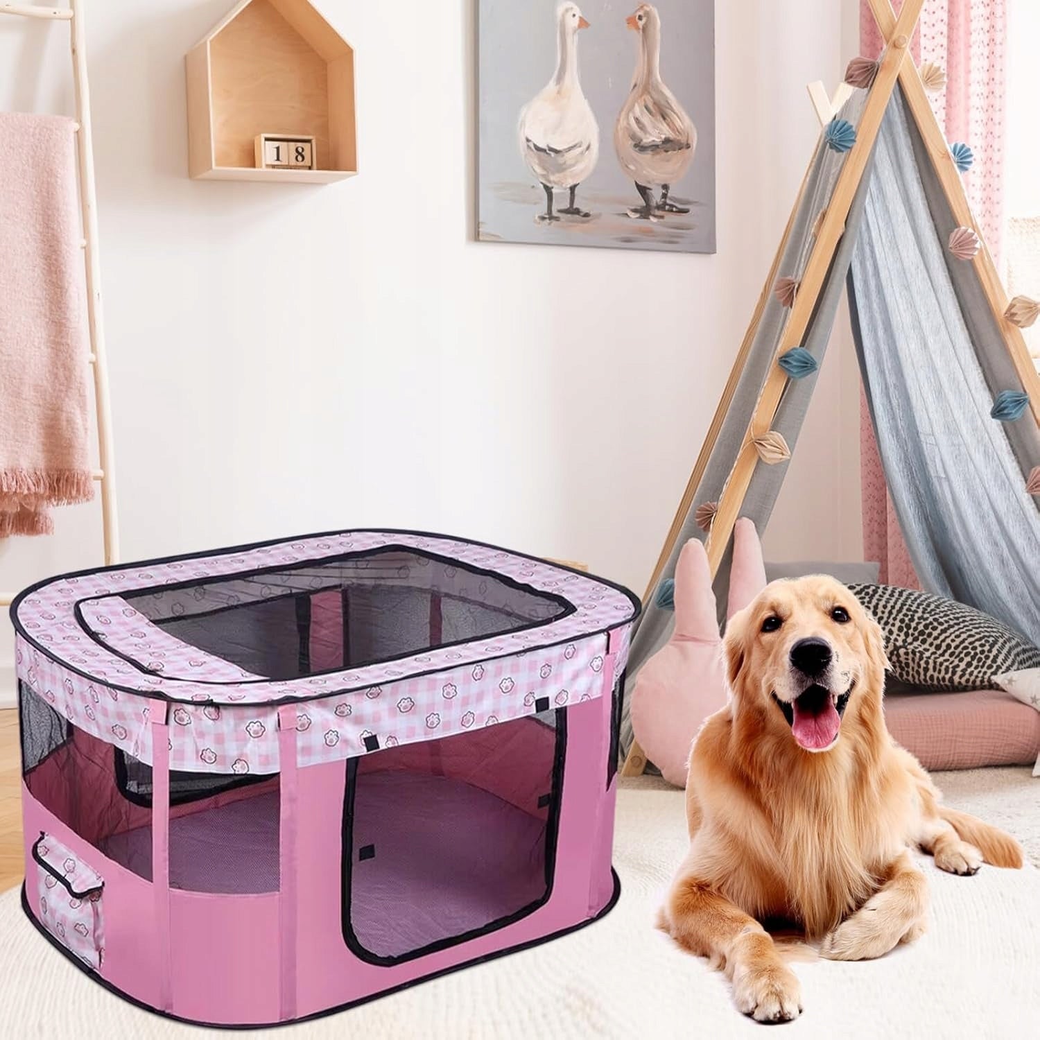 Playpen for puppies folding 70x55x40 cm EUBSWA Kind playpen