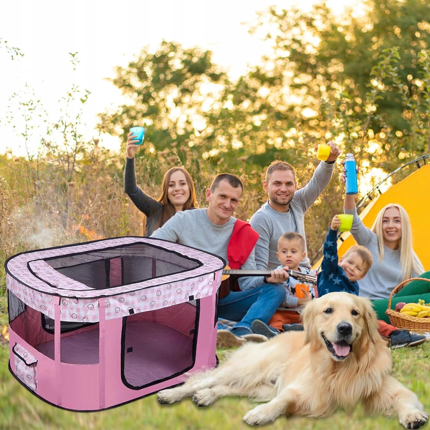 Playpen for puppies folding 70x55x40 cm EUBSWA Length 70 cm