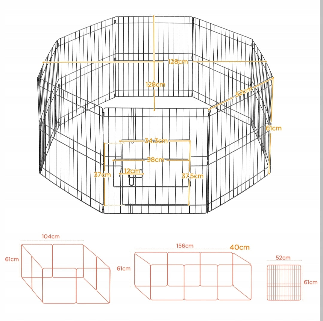 Playpen rabbit dog enclosure metal Yaheetech 52 x 52 x 61 cm Brand Yaheetech