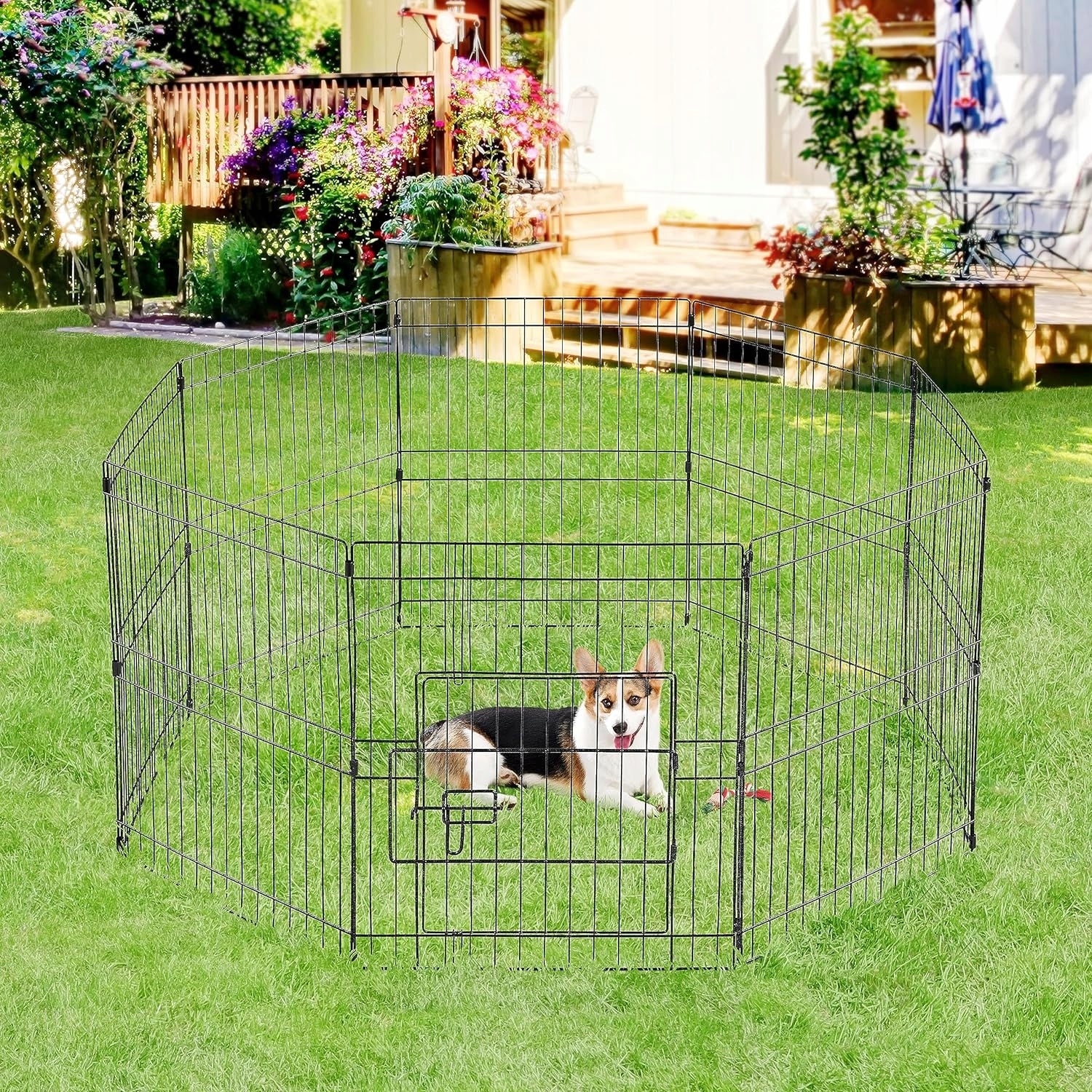 Playpen rabbit dog enclosure metal Yaheetech 52 x 52 x 61 cm Kind playpen