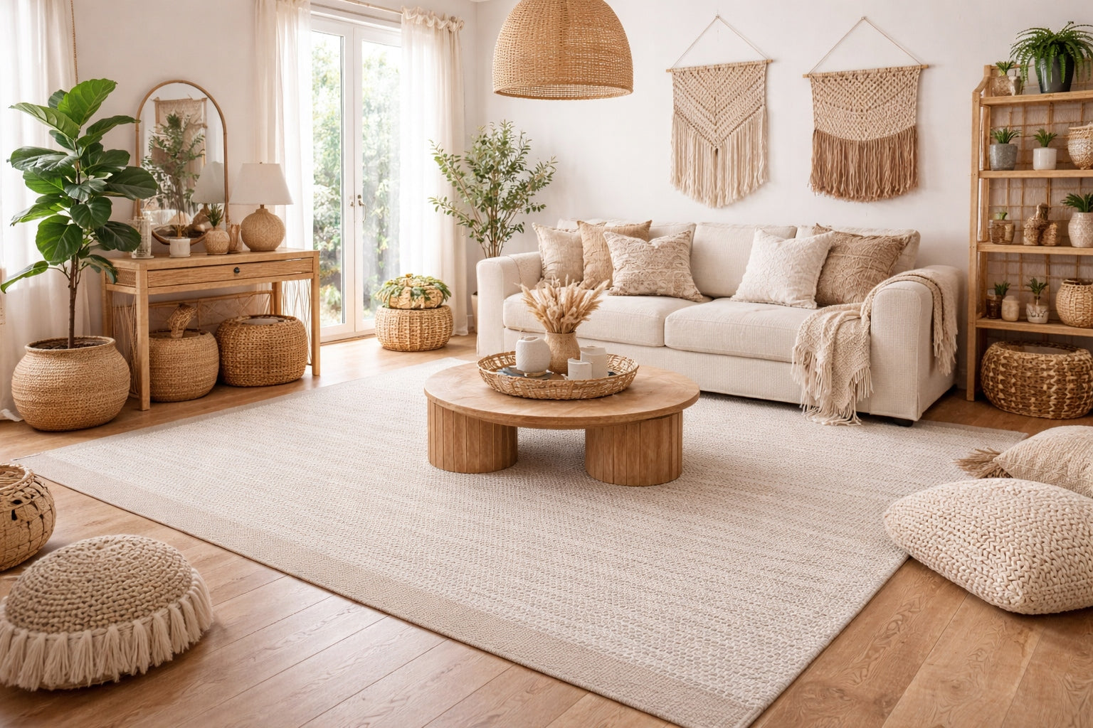 Pled Natural Wool Carpet – boho style | handmade | double-sided 120x170 Brand KupDywan