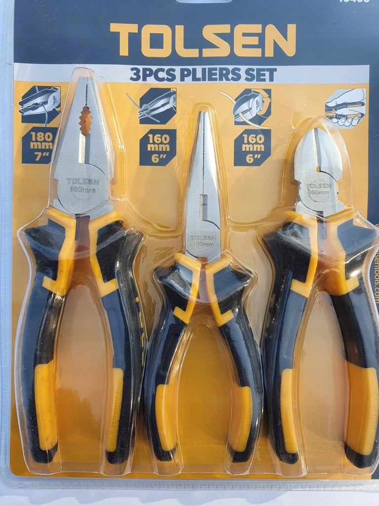 Pliers Set TOLSEN 3 pcs. 160/180 mm Side pliers Long Manufacturer code 10400